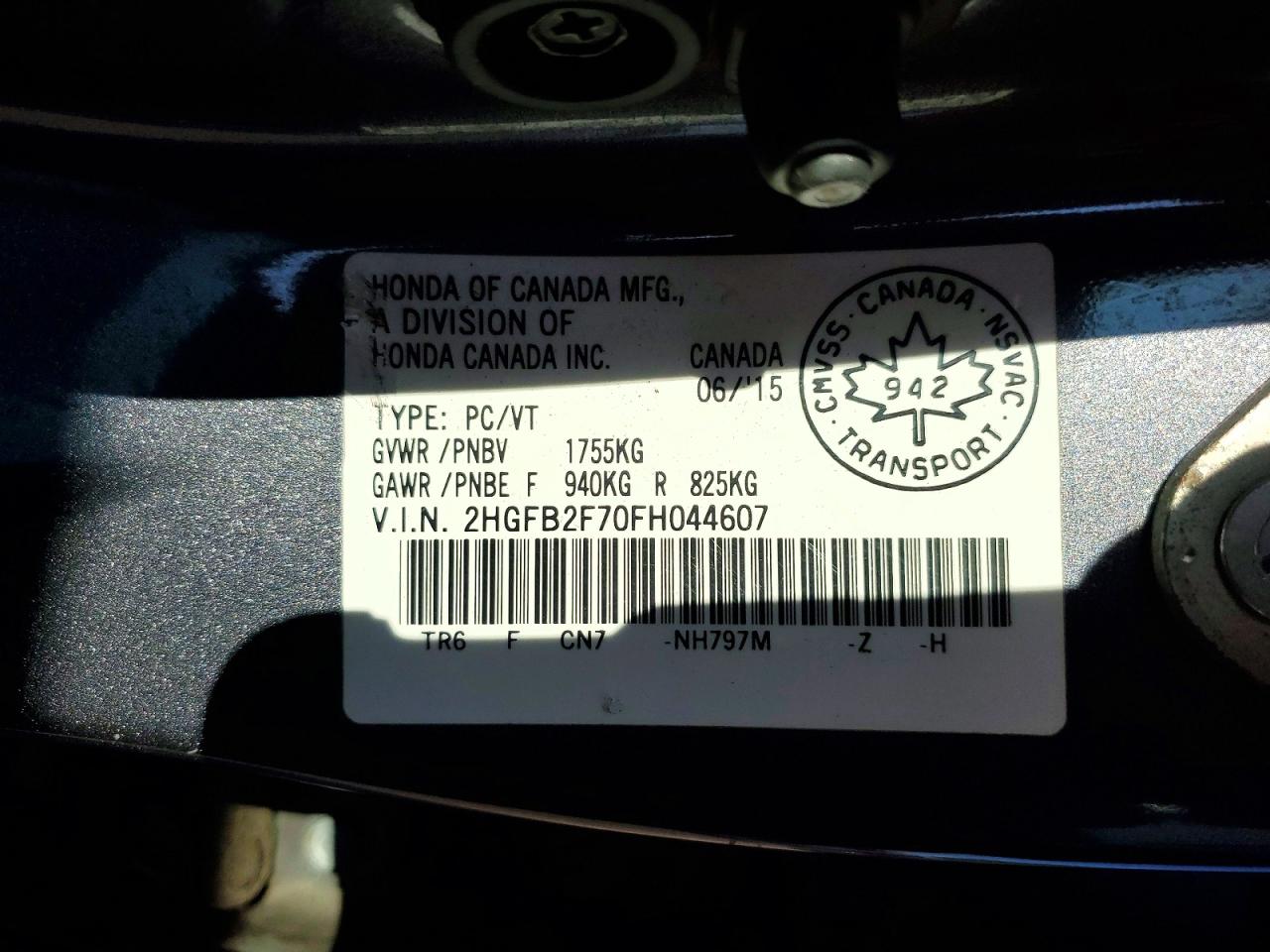 2015 Honda Civic Se Серый vin: 2HGFB2F70FH044607