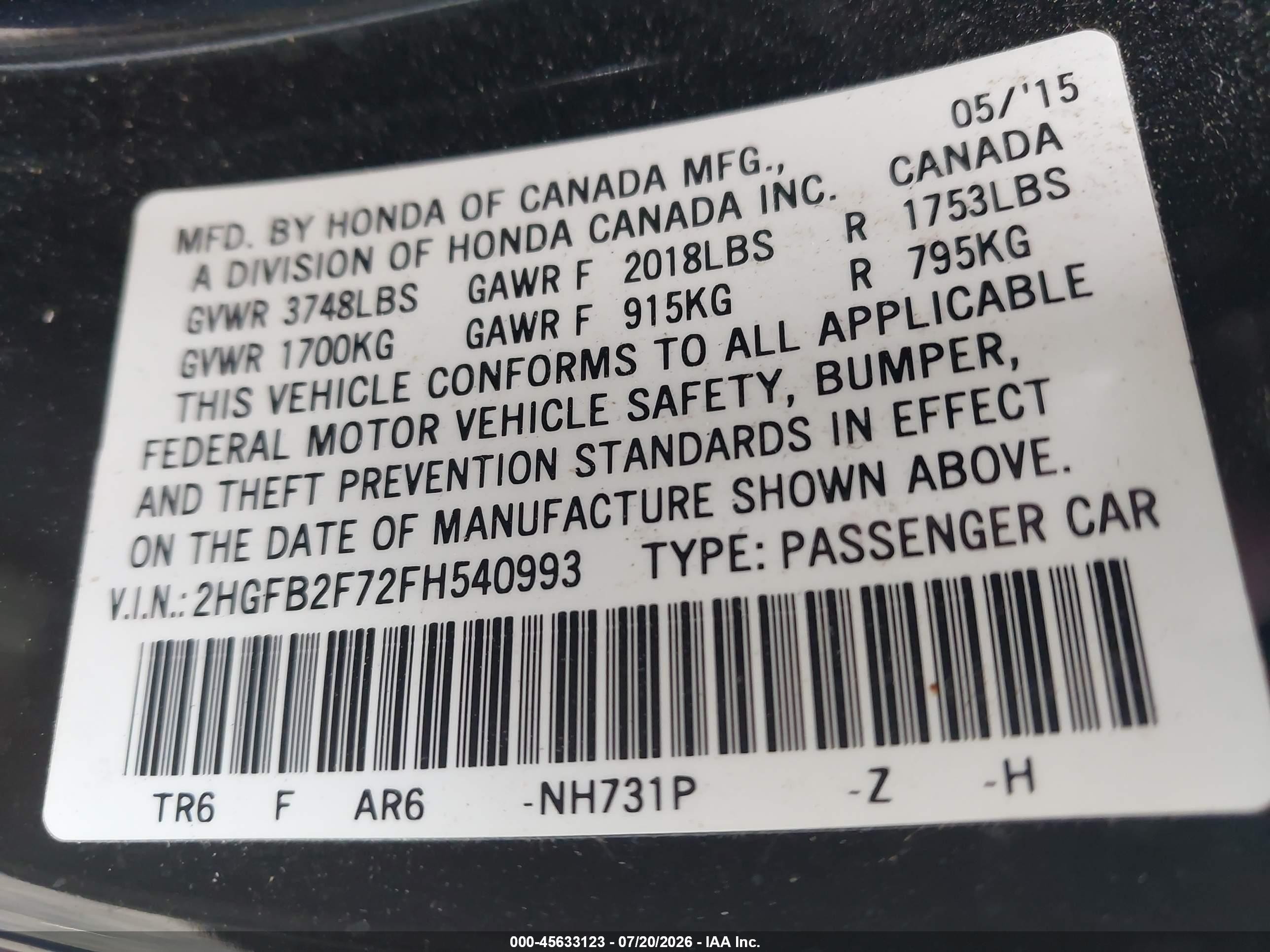 2015 Honda Civic Se Black vin: 2HGFB2F72FH540993