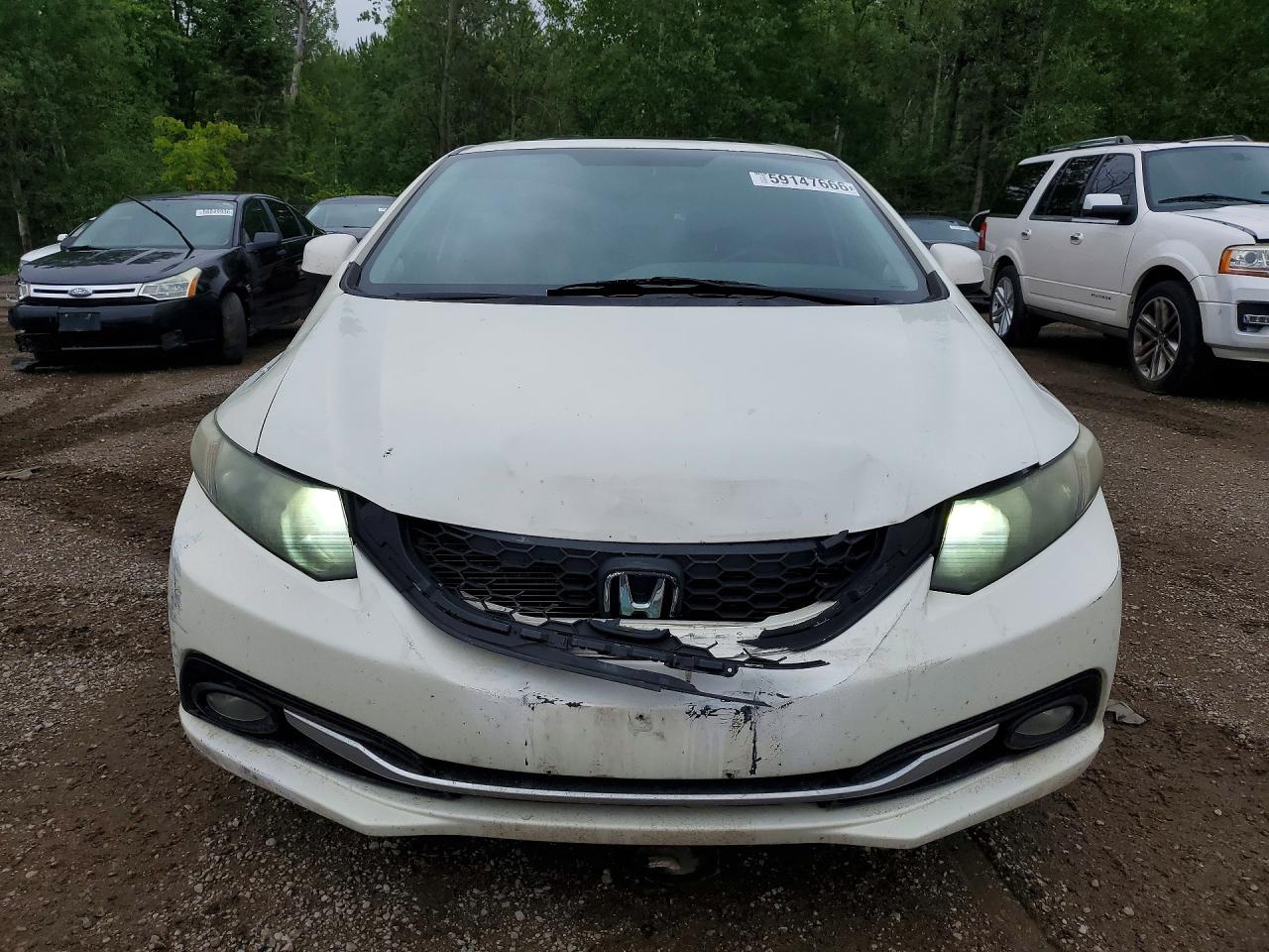 2013 Honda Civic Touring White vin: 2HGFB2F73DH101492