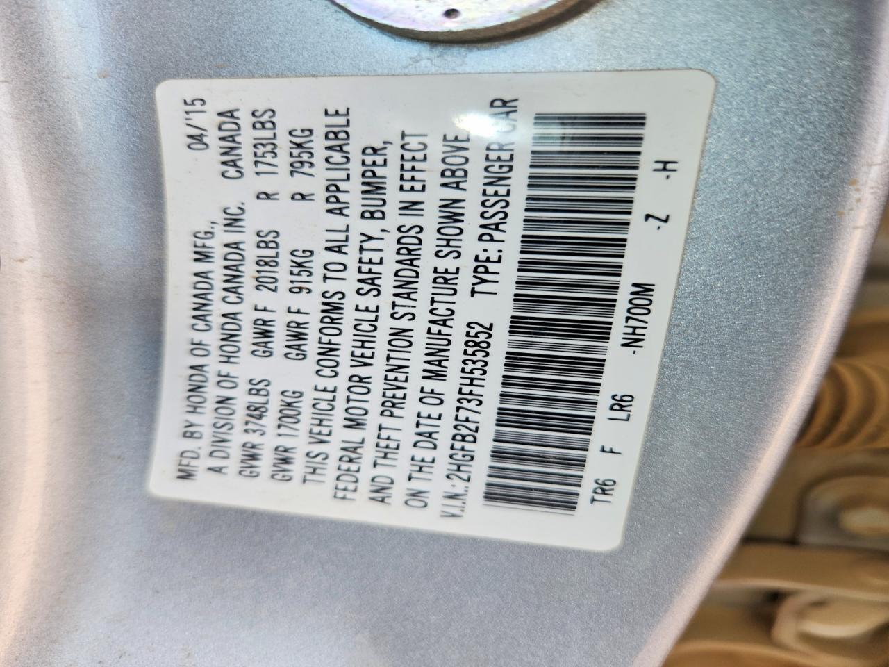 2015 Honda Civic Se Silver vin: 2HGFB2F73FH535852