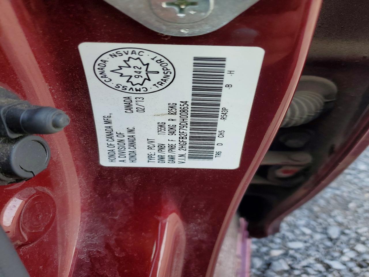 2013 Honda Civic Touring Red vin: 2HGFB2F79DH008654