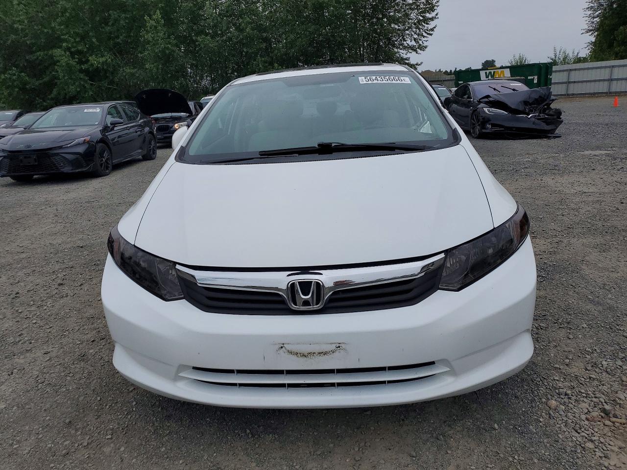 2012 Honda Civic Ex White vin: 2HGFB2F80CH310910