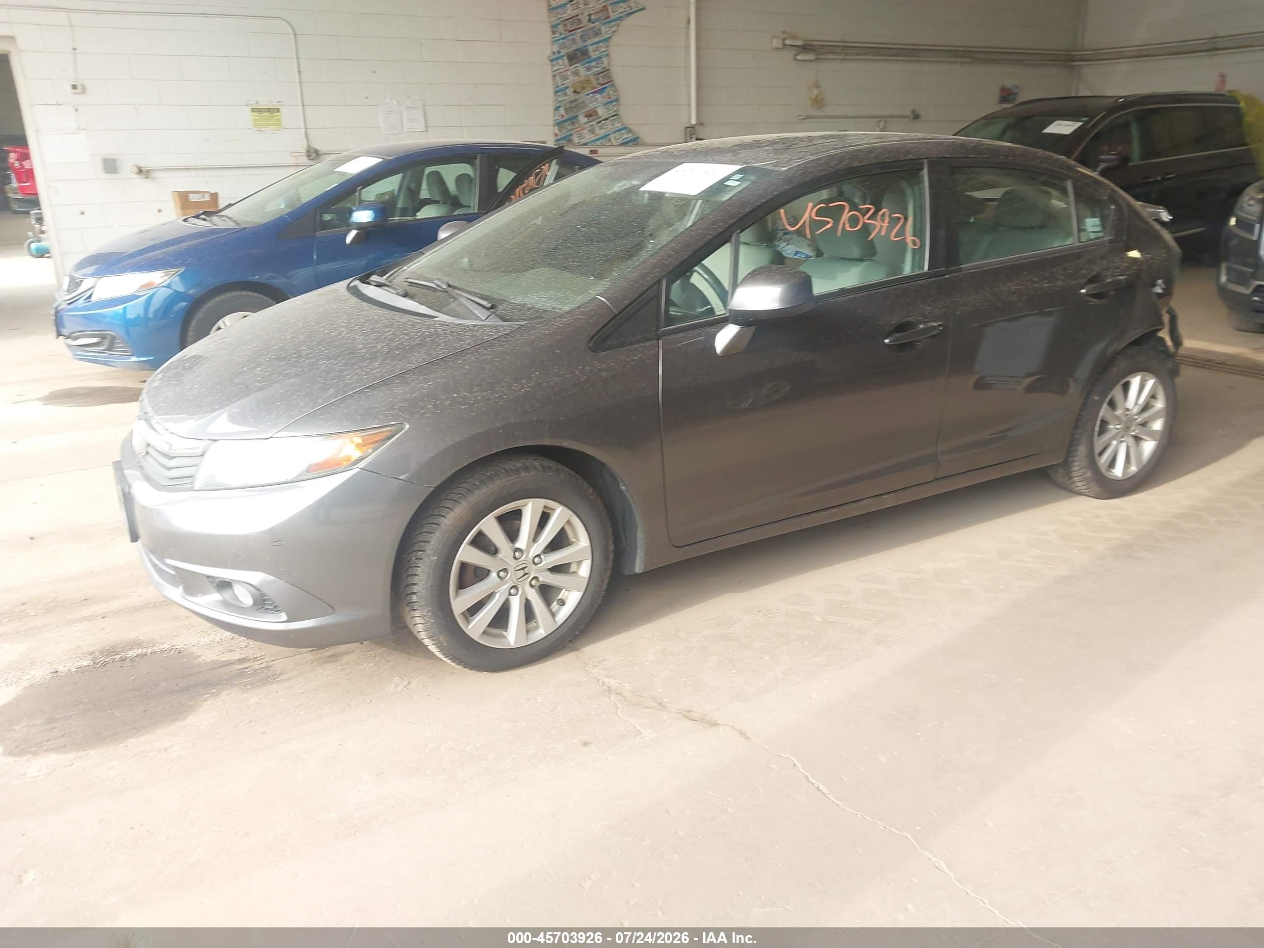 2012 Honda Civic Ex Gray vin: 2HGFB2F80CH312687