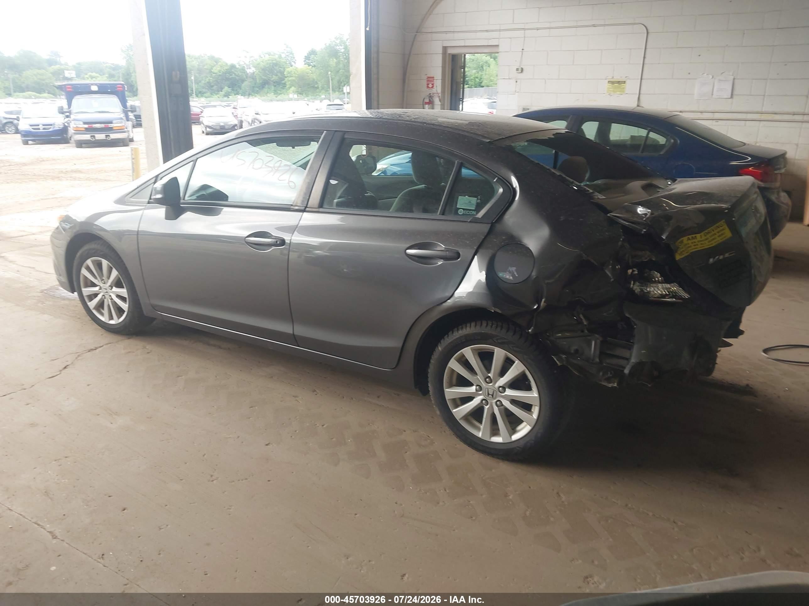 2012 Honda Civic Ex Gray vin: 2HGFB2F80CH312687