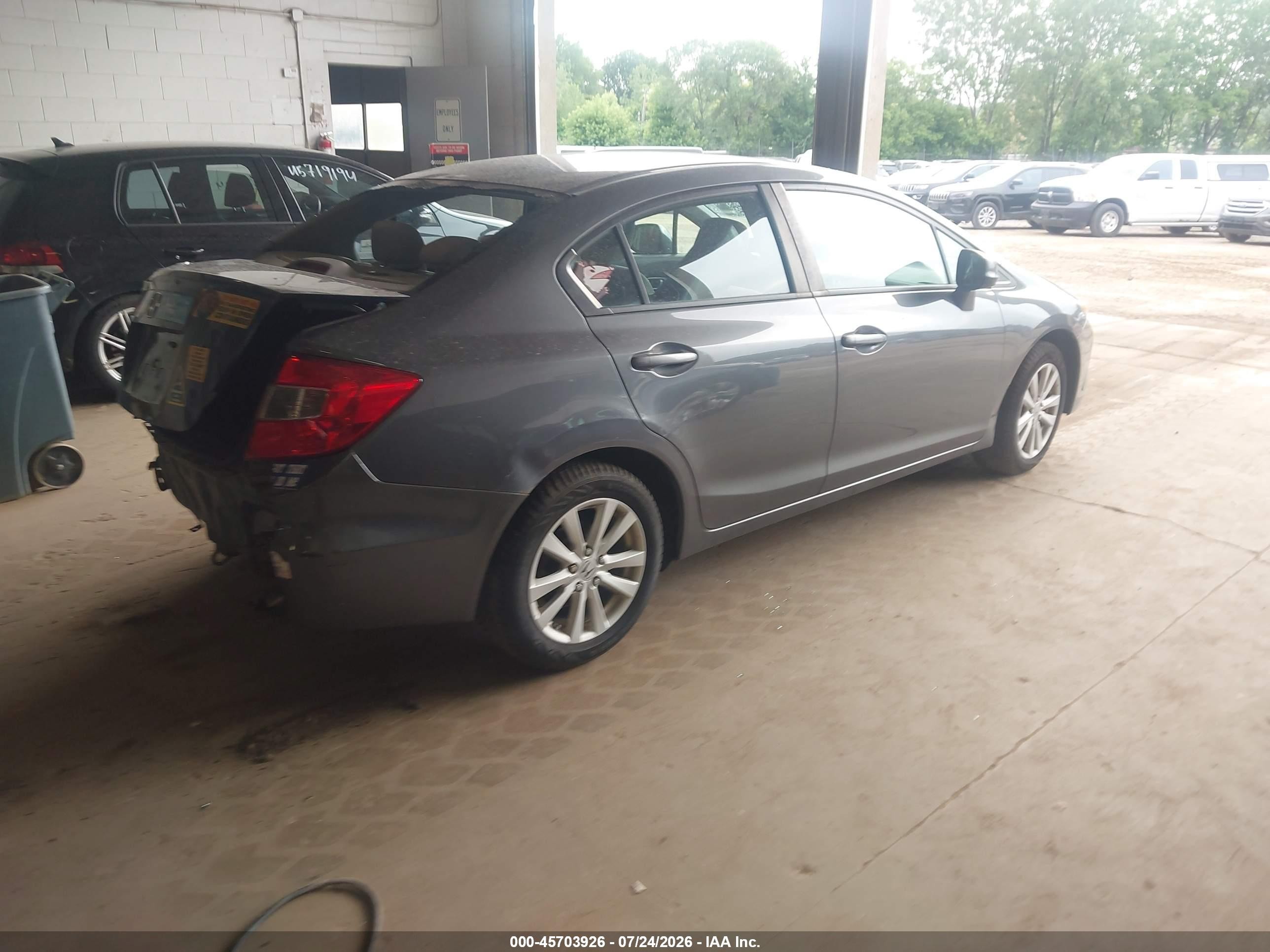 2012 Honda Civic Ex Gray vin: 2HGFB2F80CH312687