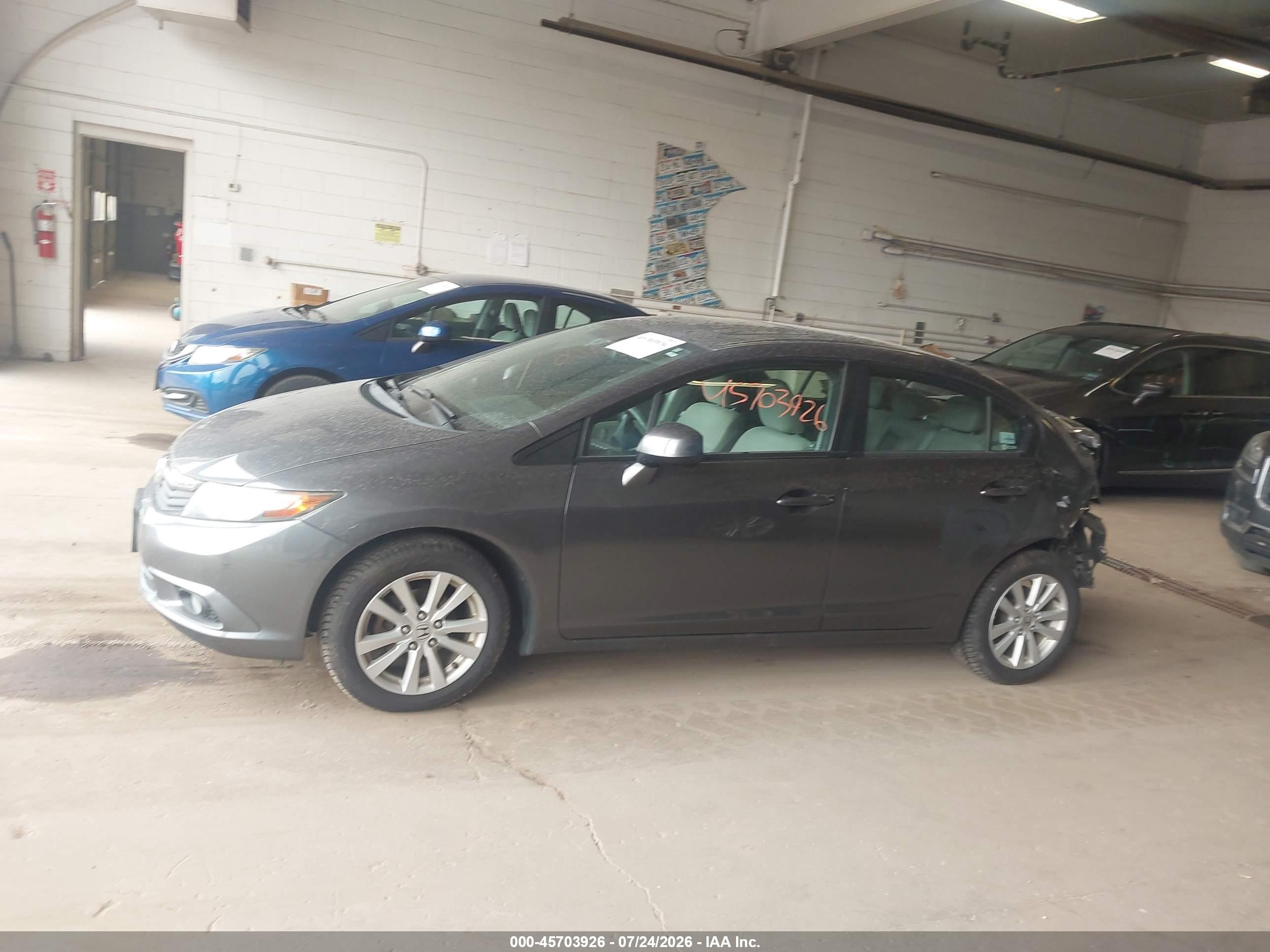 2012 Honda Civic Ex Gray vin: 2HGFB2F80CH312687