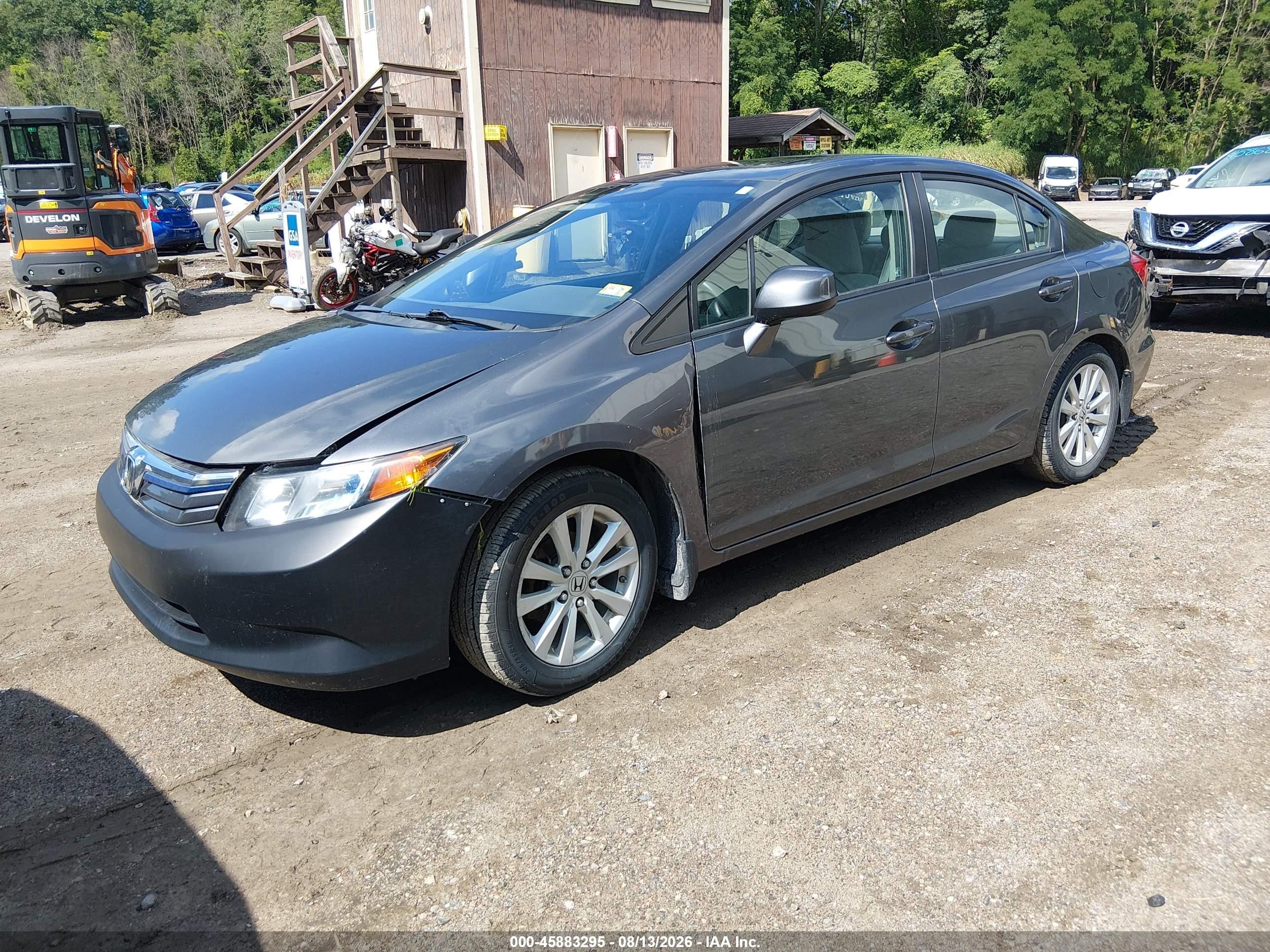 2012 Honda Civic Ex Серый vin: 2HGFB2F80CH502022
