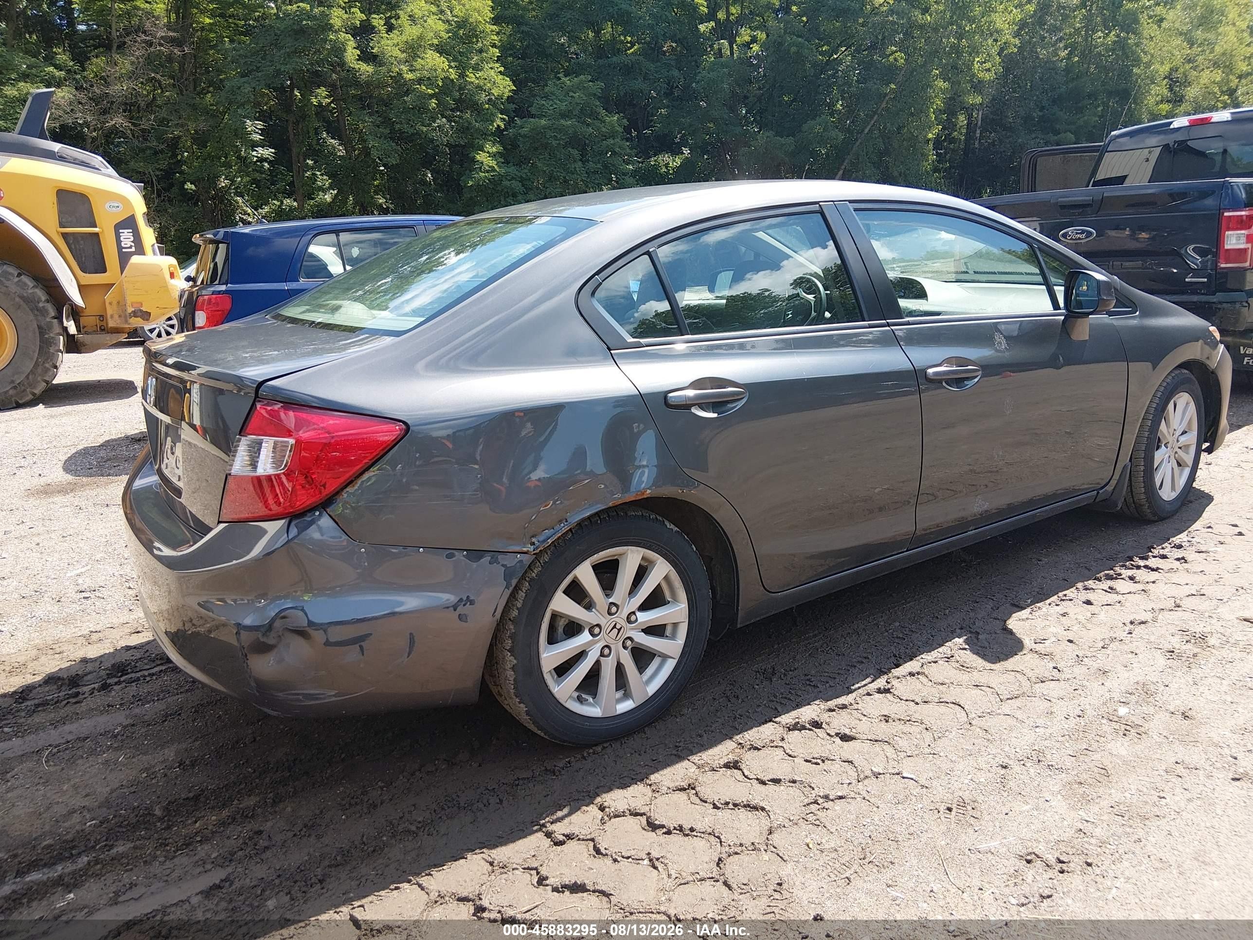 2012 Honda Civic Ex Серый vin: 2HGFB2F80CH502022
