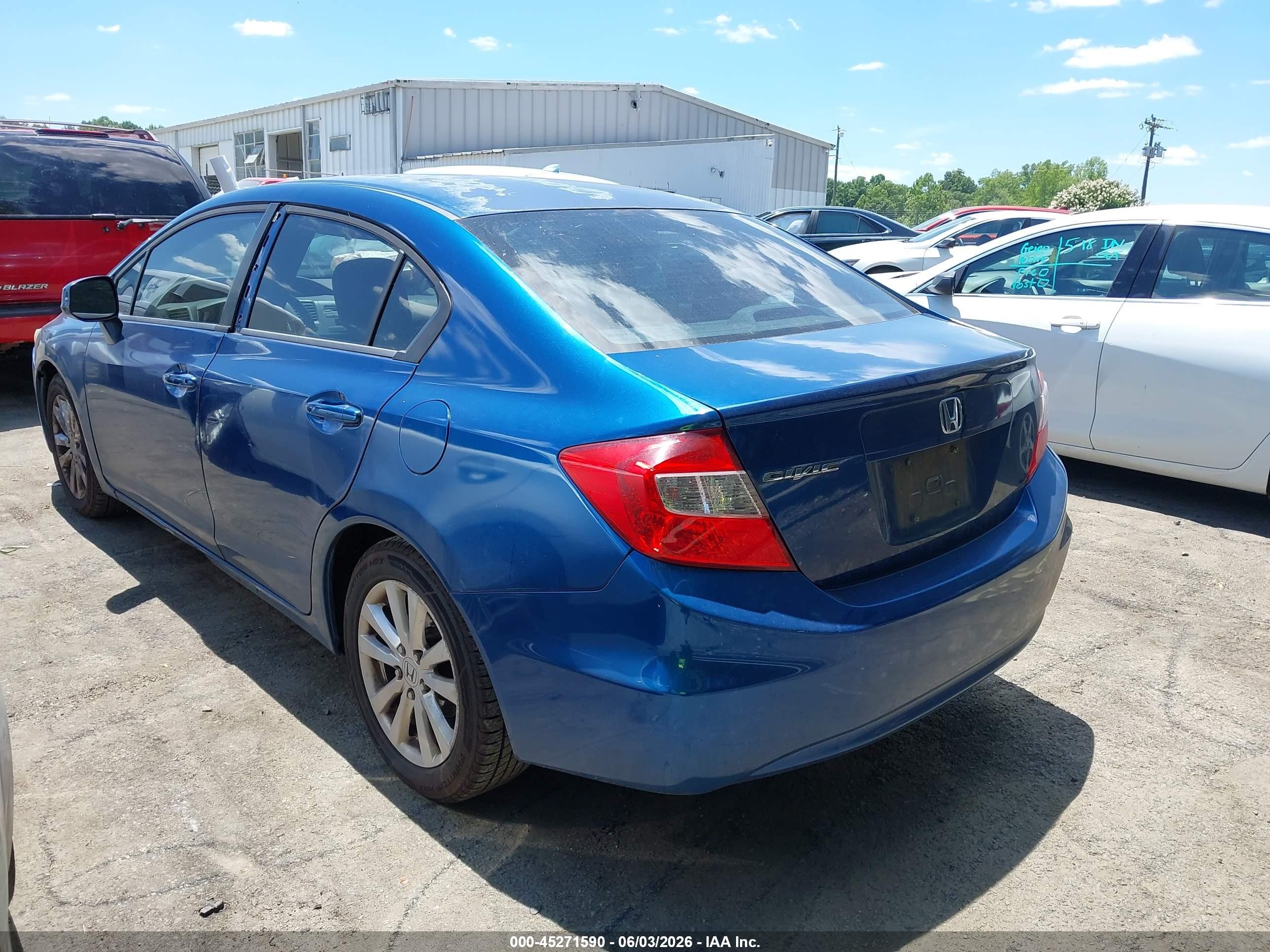 2012 Honda Civic Ex Синий vin: 2HGFB2F80CH502232