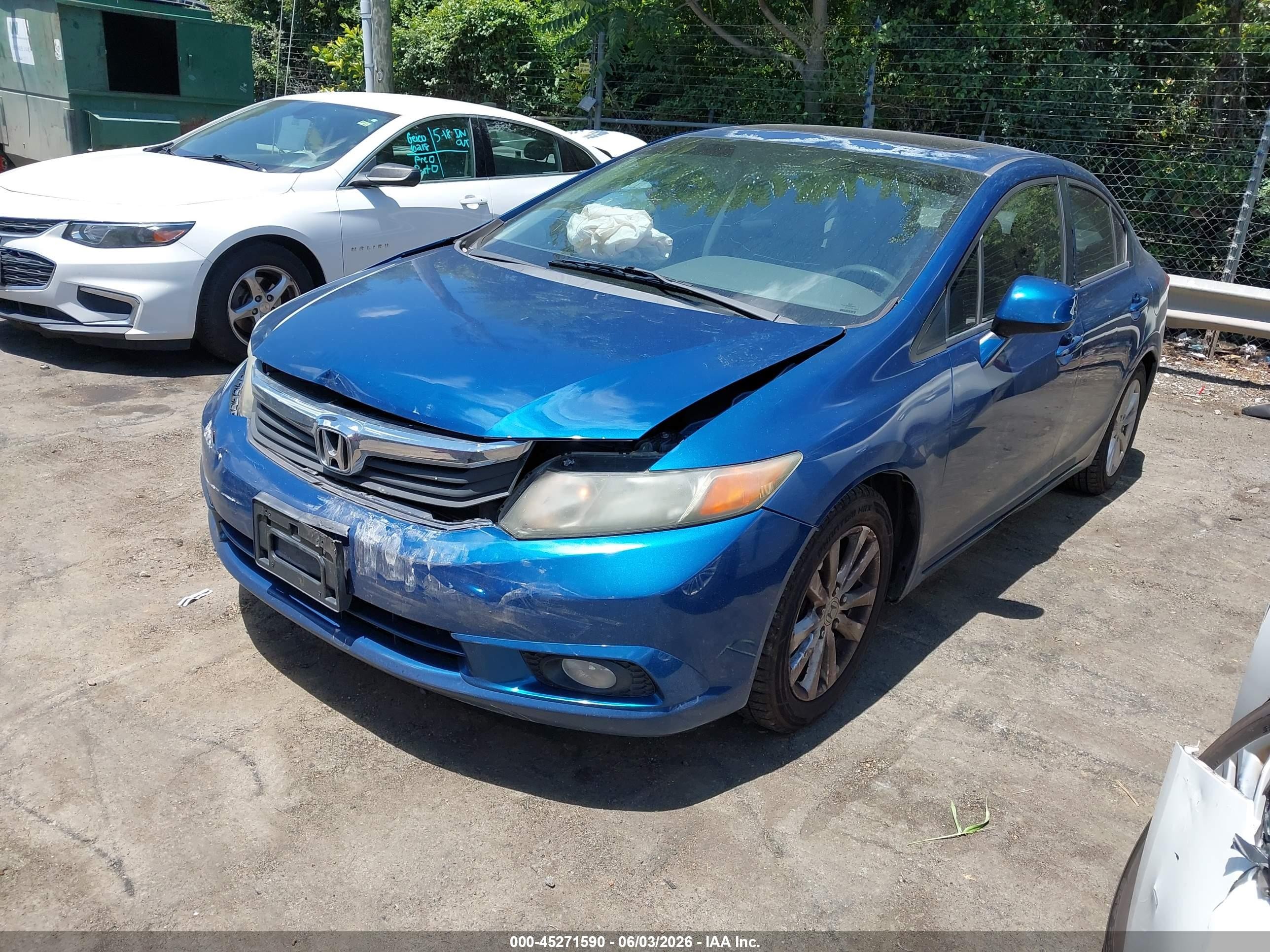 2012 Honda Civic Ex Синий vin: 2HGFB2F80CH502232