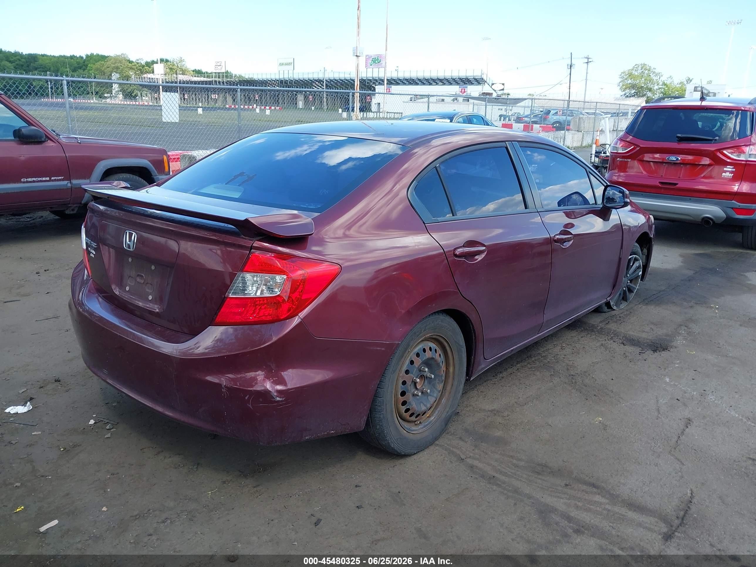 2012 Honda Civic Ex Maroon vin: 2HGFB2F80CH509133