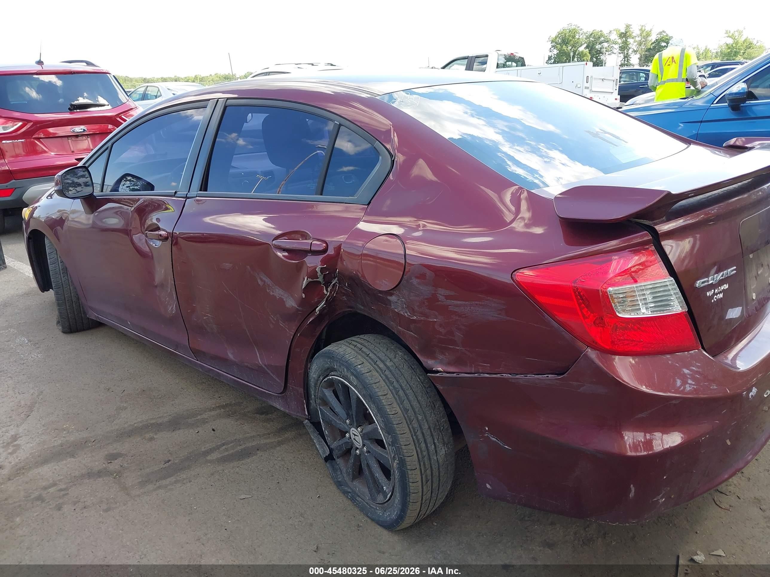 2012 Honda Civic Ex Maroon vin: 2HGFB2F80CH509133