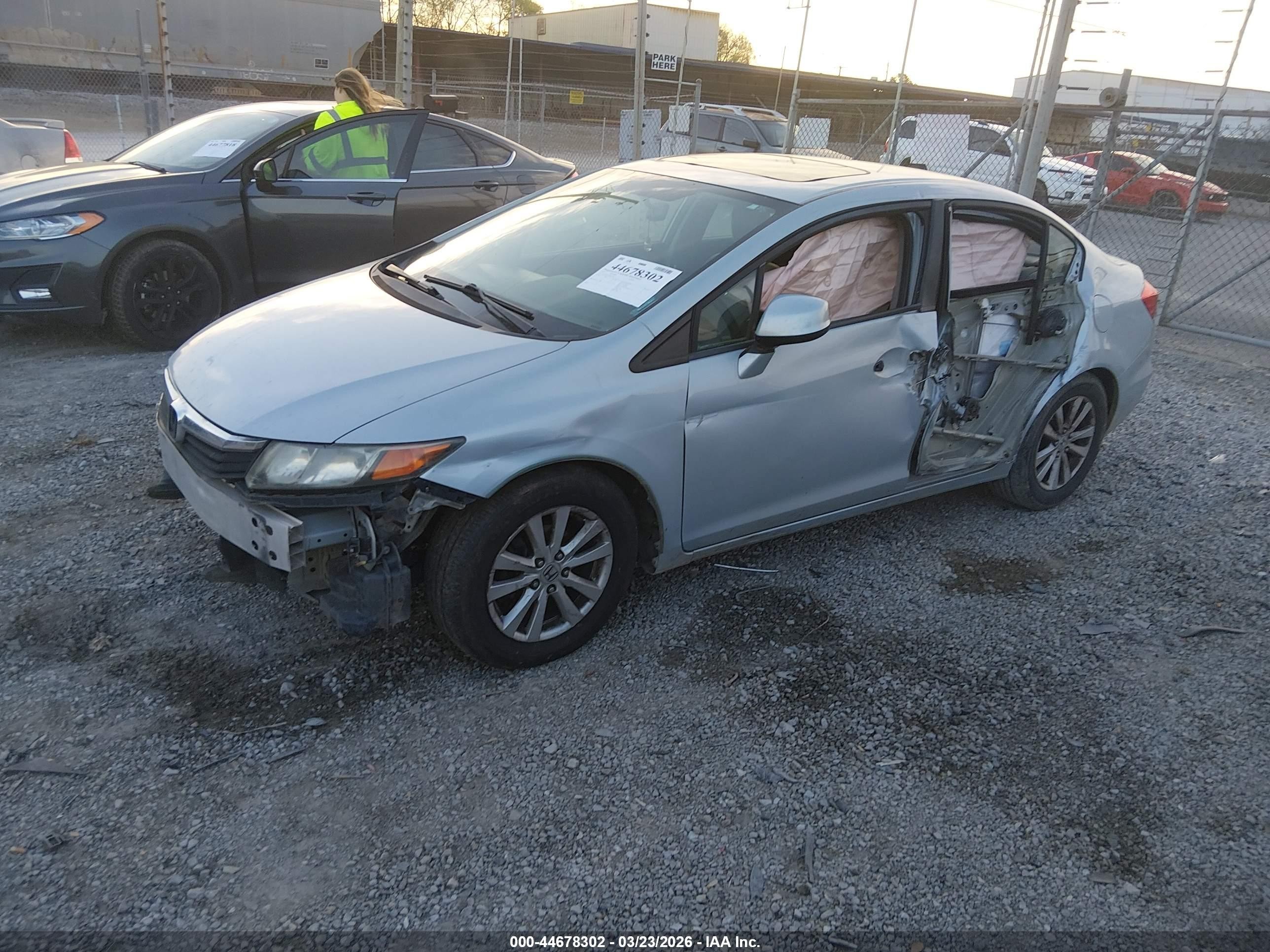 2012 Honda Civic Ex Light Blue vin: 2HGFB2F80CH593602