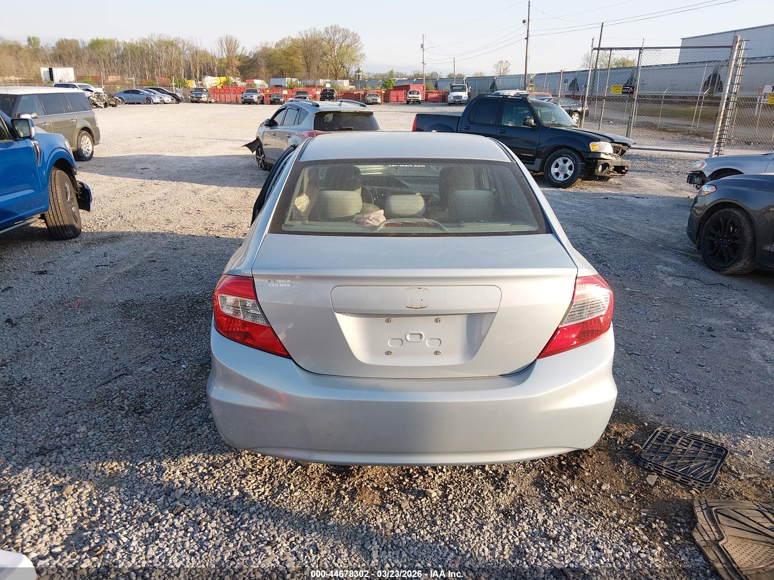 2012 Honda Civic Ex Light Blue vin: 2HGFB2F80CH593602