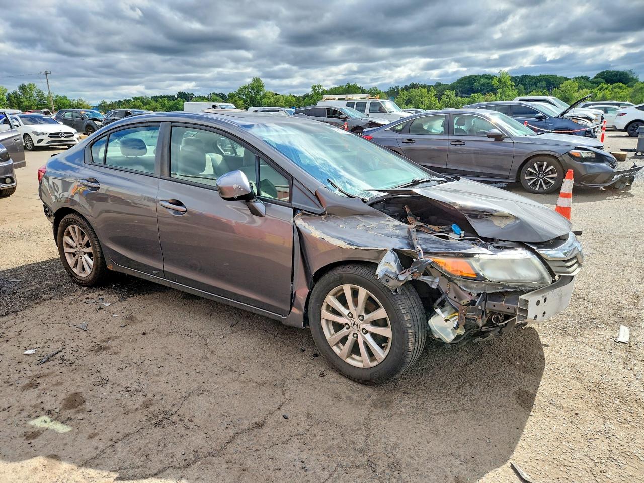 2012 Honda Civic Ex Gray vin: 2HGFB2F80CH599920