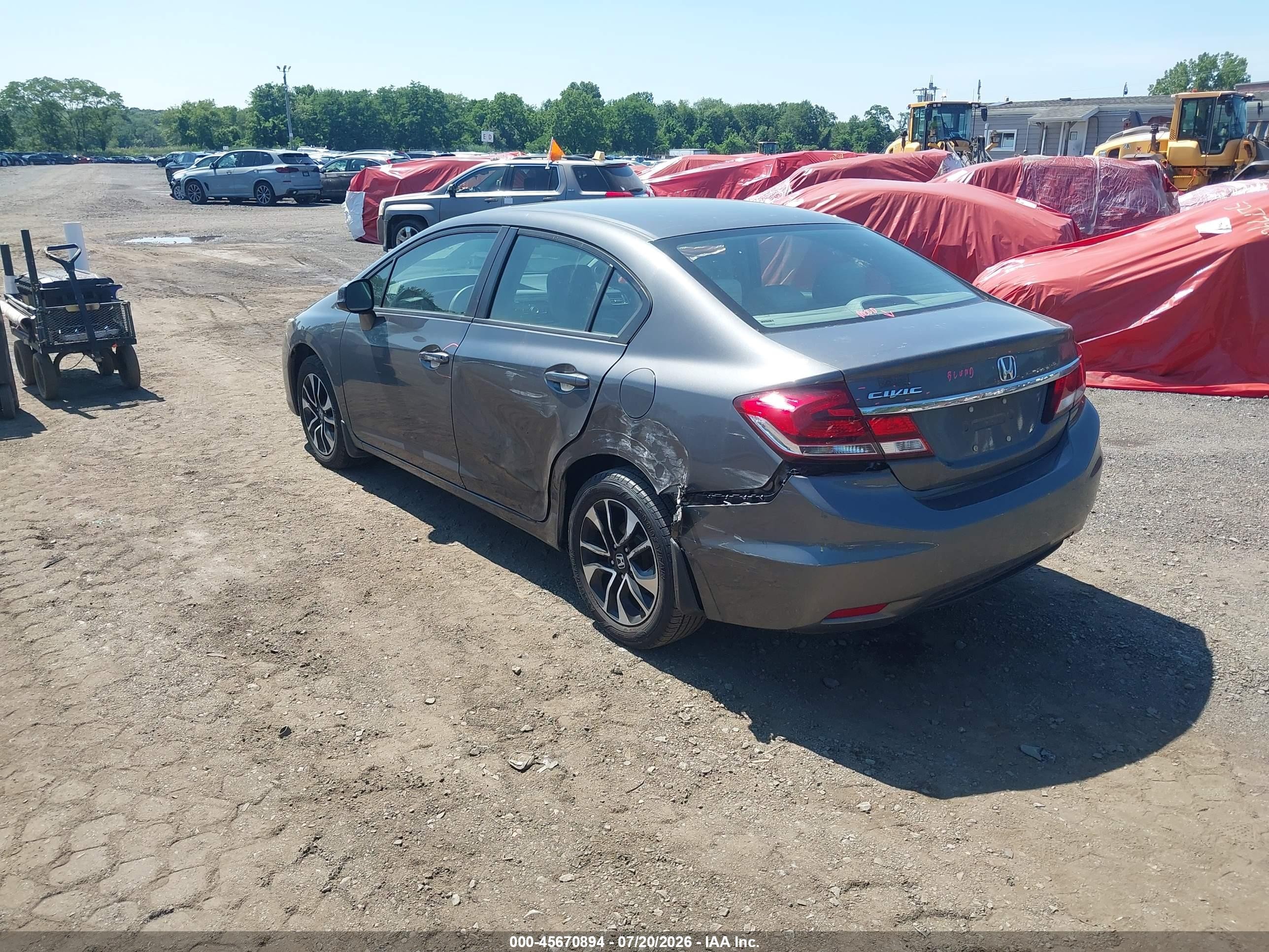 2013 Honda Civic Ex Gray vin: 2HGFB2F80DH506847