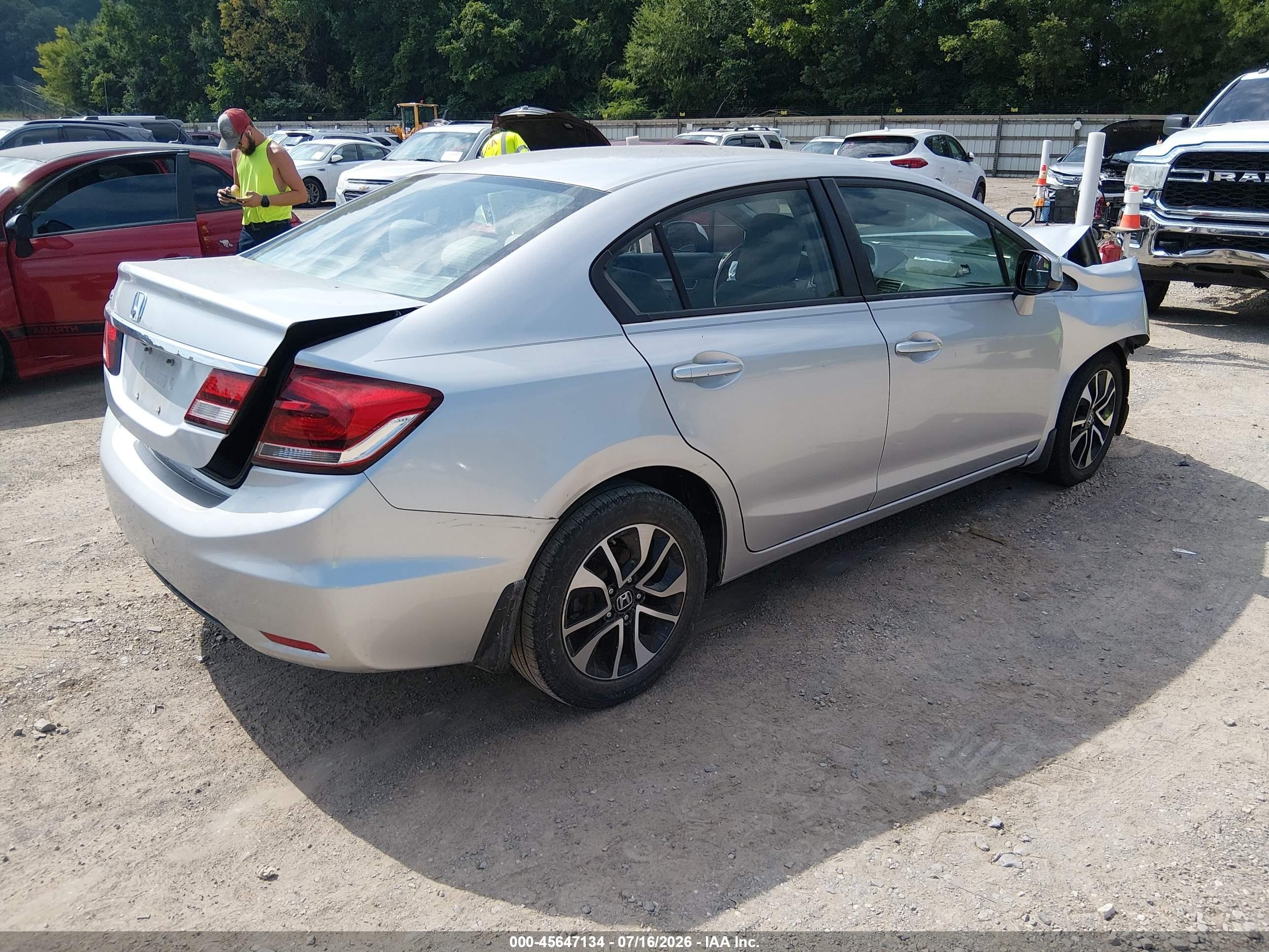 2013 Honda Civic Ex Silver vin: 2HGFB2F80DH507495