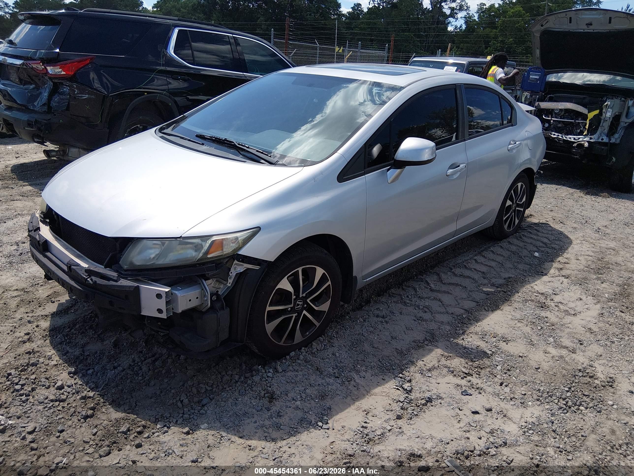 2013 Honda Civic Ex Silver vin: 2HGFB2F80DH508842