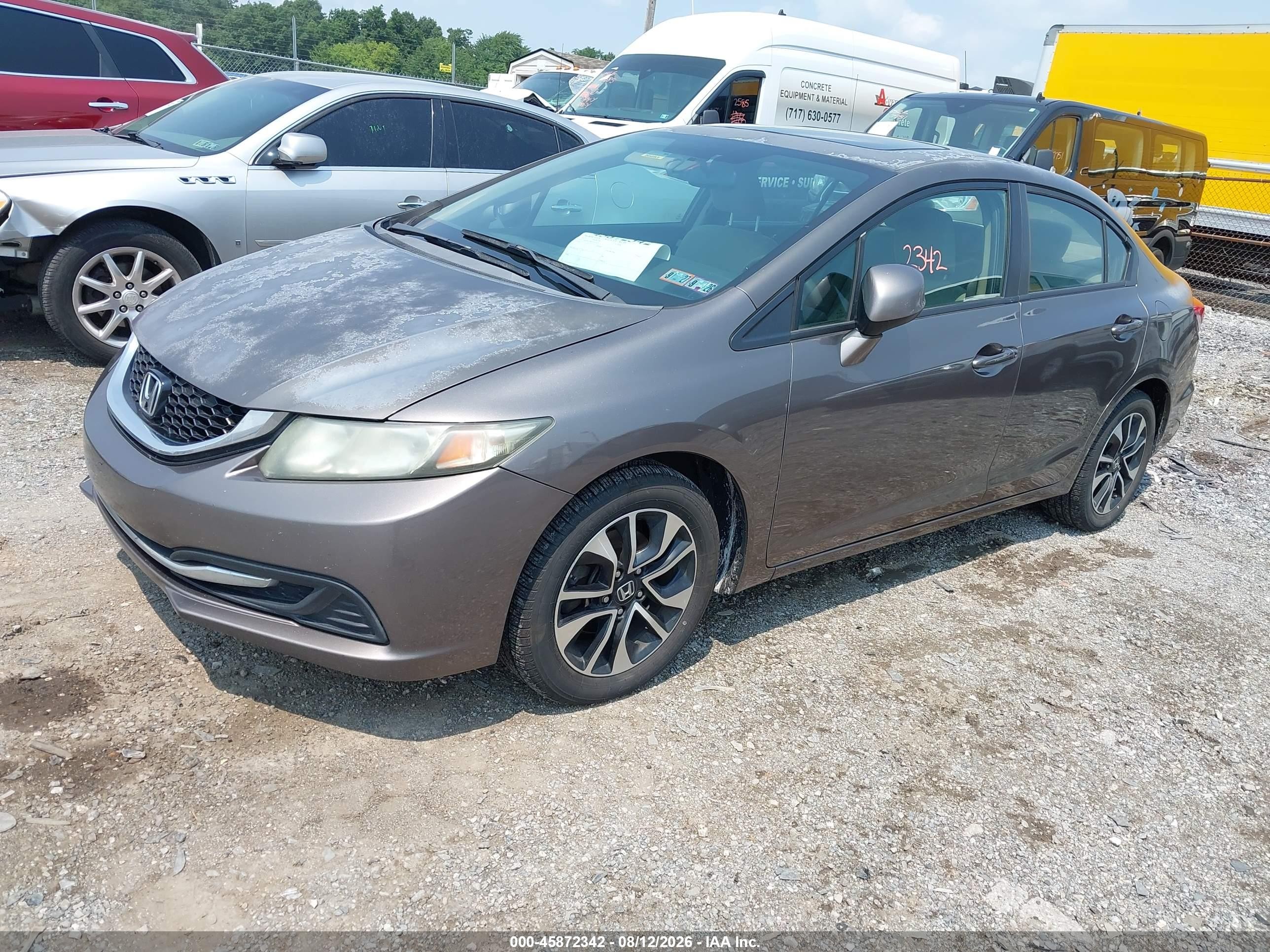2013 Honda Civic Ex Gray vin: 2HGFB2F80DH542070