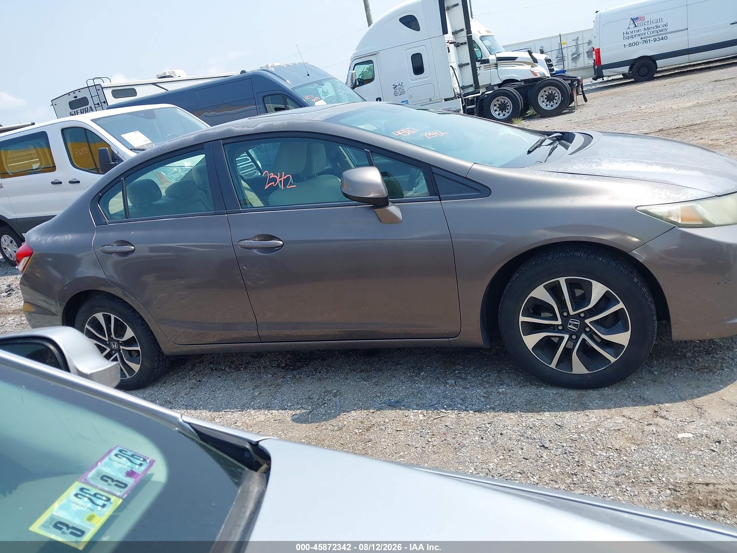 2013 Honda Civic Ex Gray vin: 2HGFB2F80DH542070