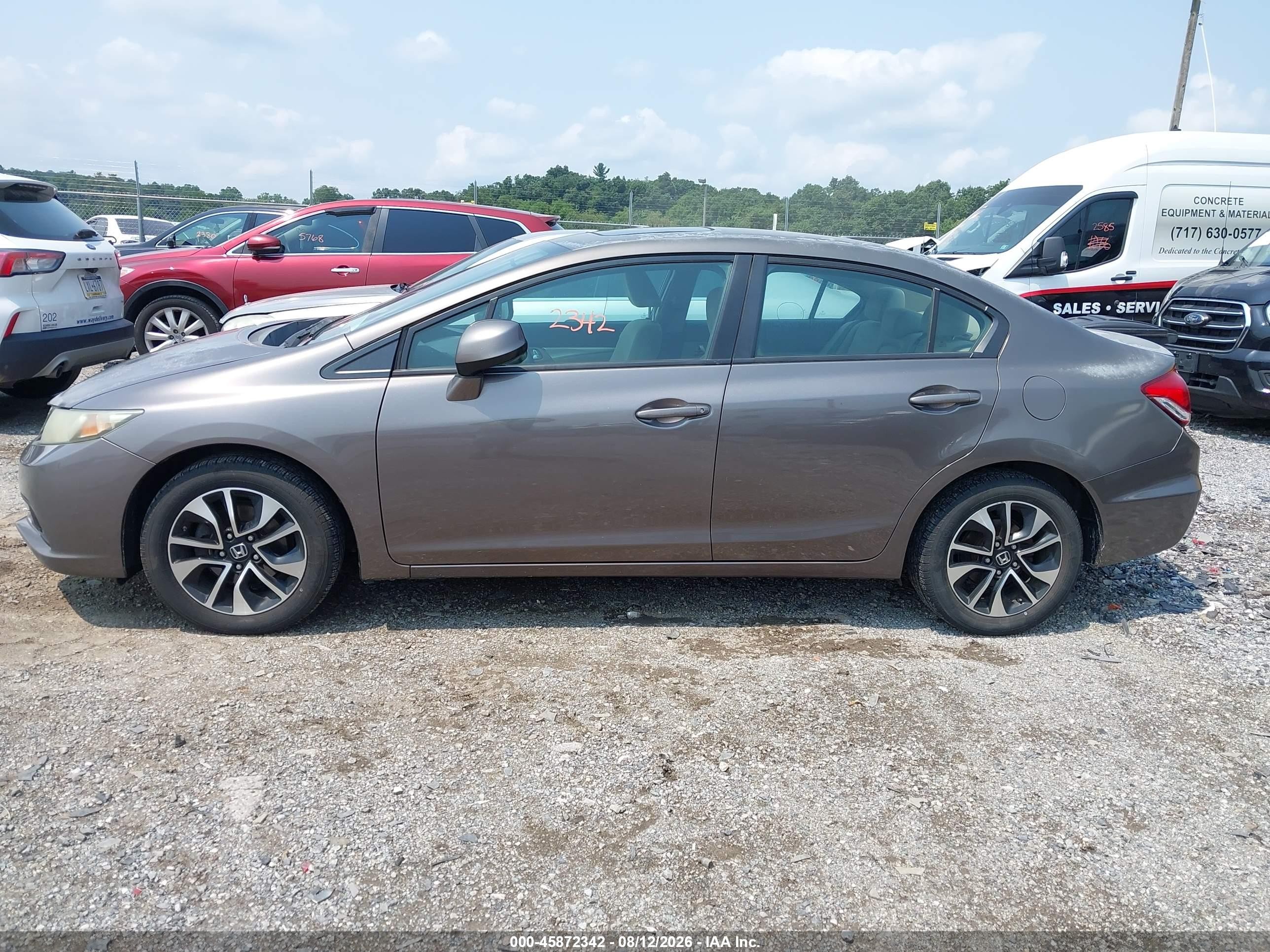 2013 Honda Civic Ex Gray vin: 2HGFB2F80DH542070
