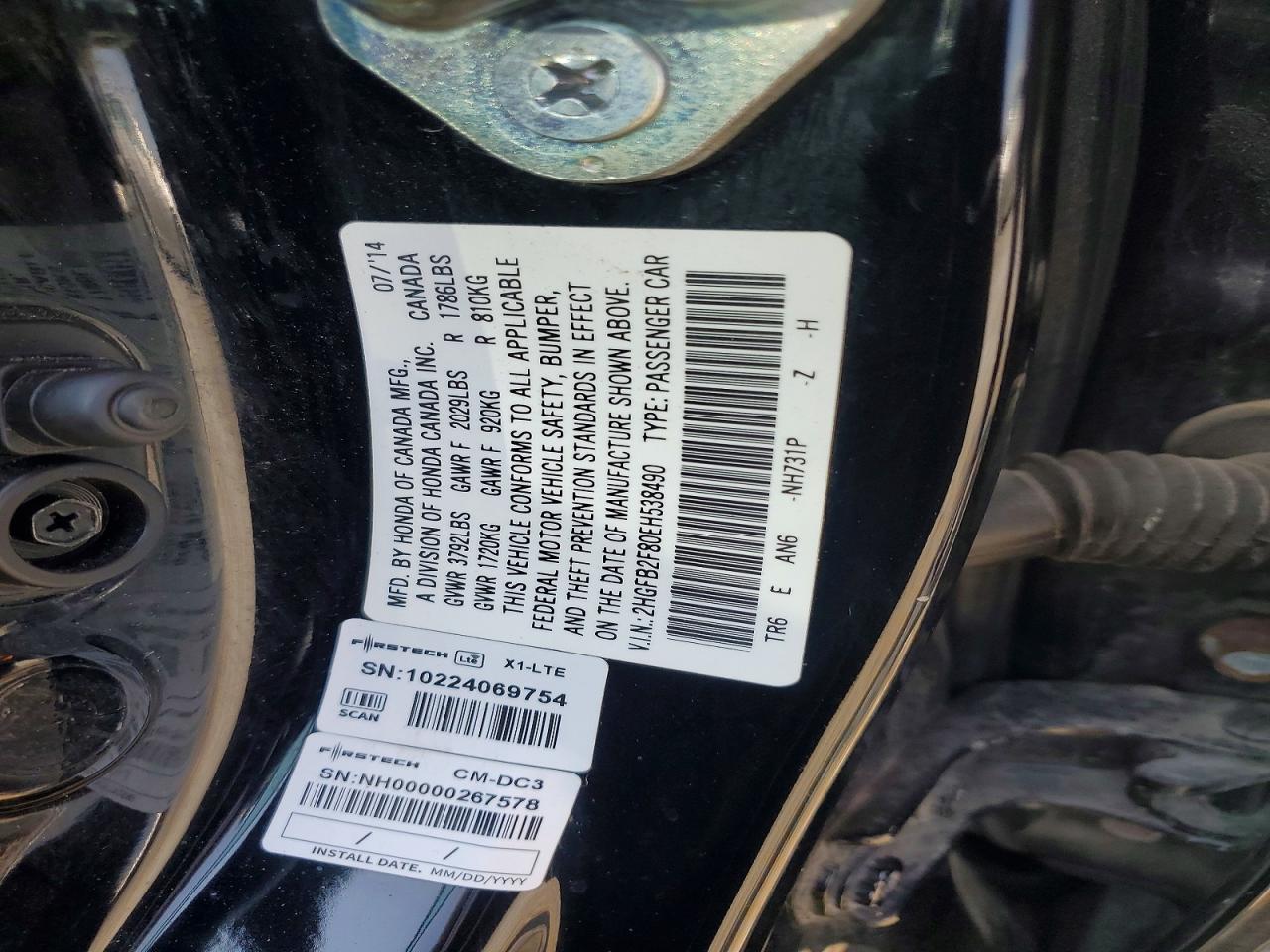 2014 Honda Civic Ex Black vin: 2HGFB2F80EH538490