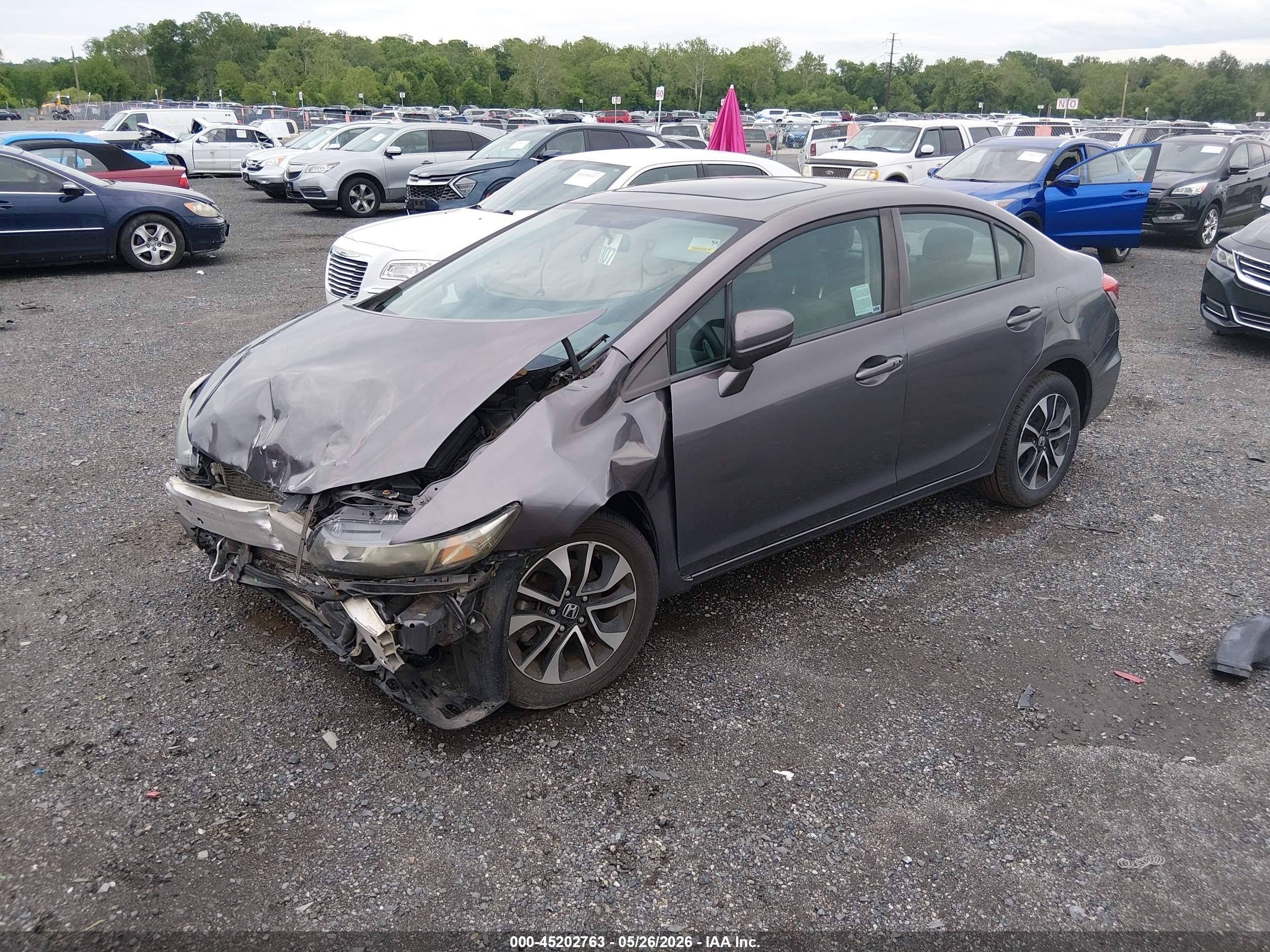 2015 Honda Civic Ex Gray vin: 2HGFB2F80FH510805