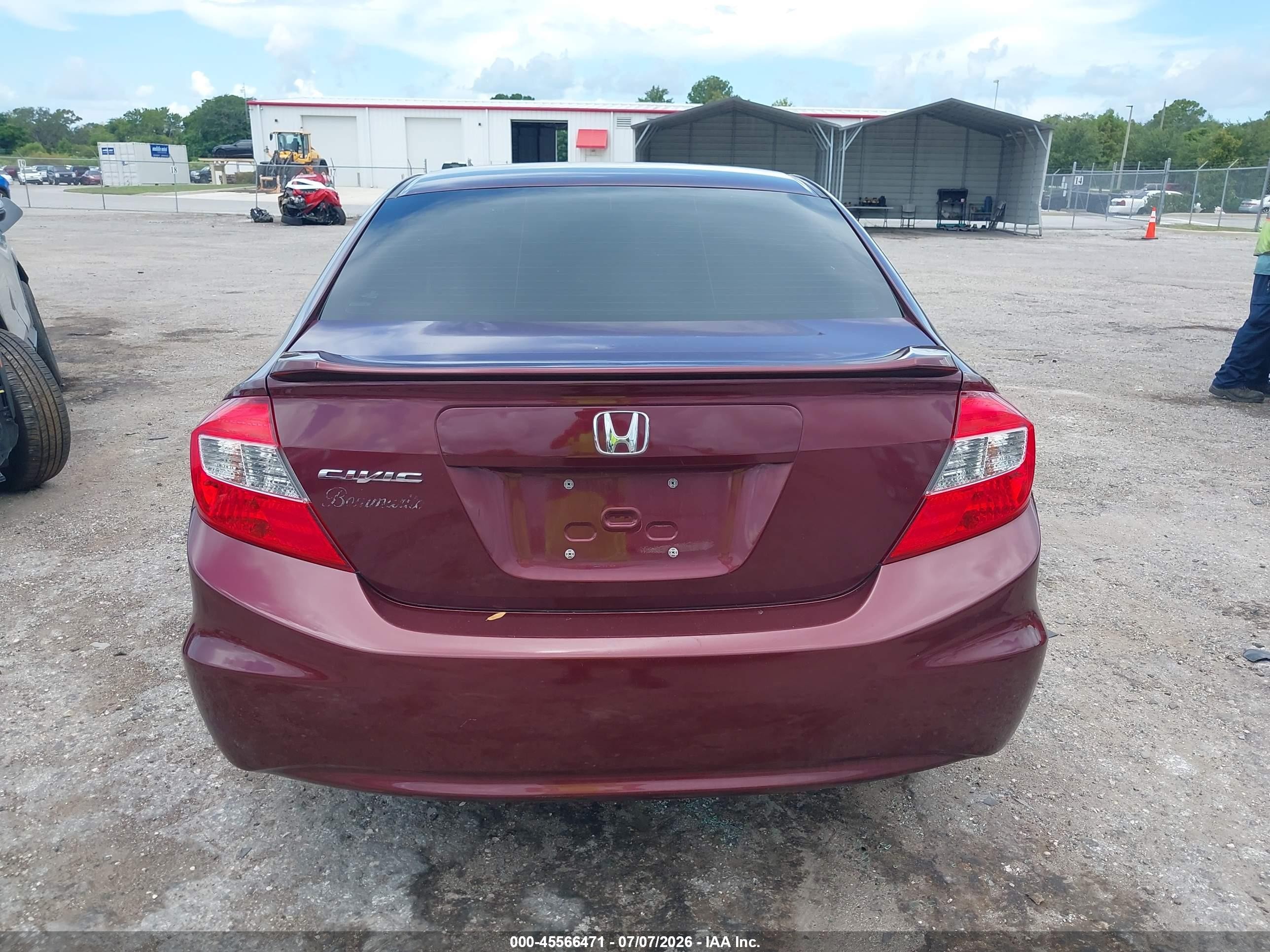2012 Honda Civic Ex Burgundy vin: 2HGFB2F81CH537295