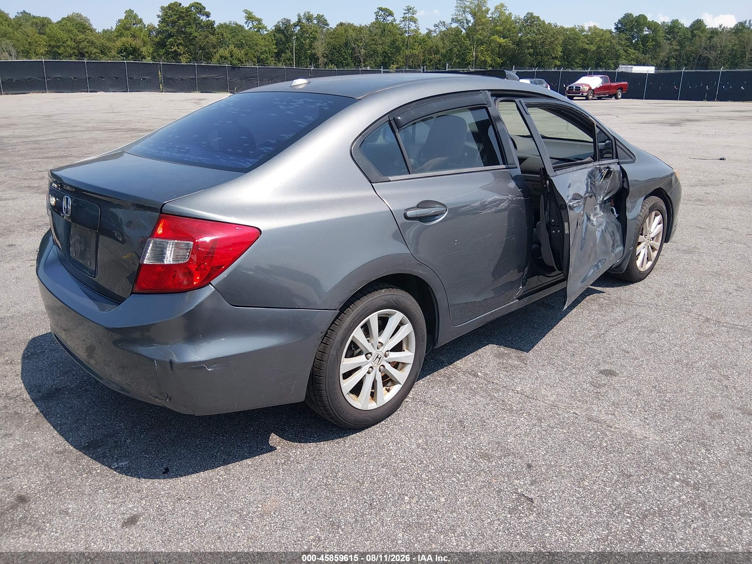 2012 Honda Civic Ex Gray vin: 2HGFB2F81CH556610