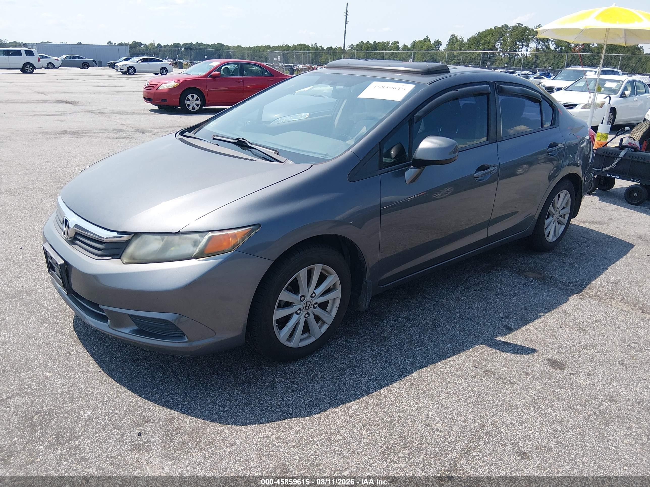 2012 Honda Civic Ex Gray vin: 2HGFB2F81CH556610