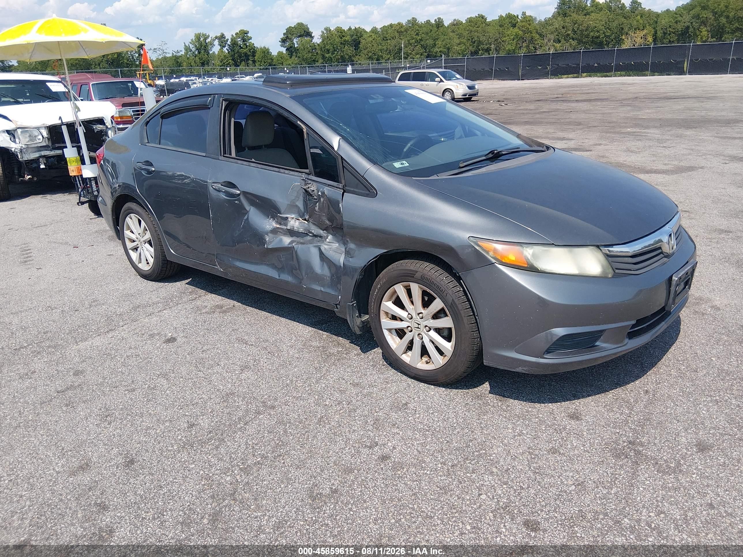2012 Honda Civic Ex Gray vin: 2HGFB2F81CH556610