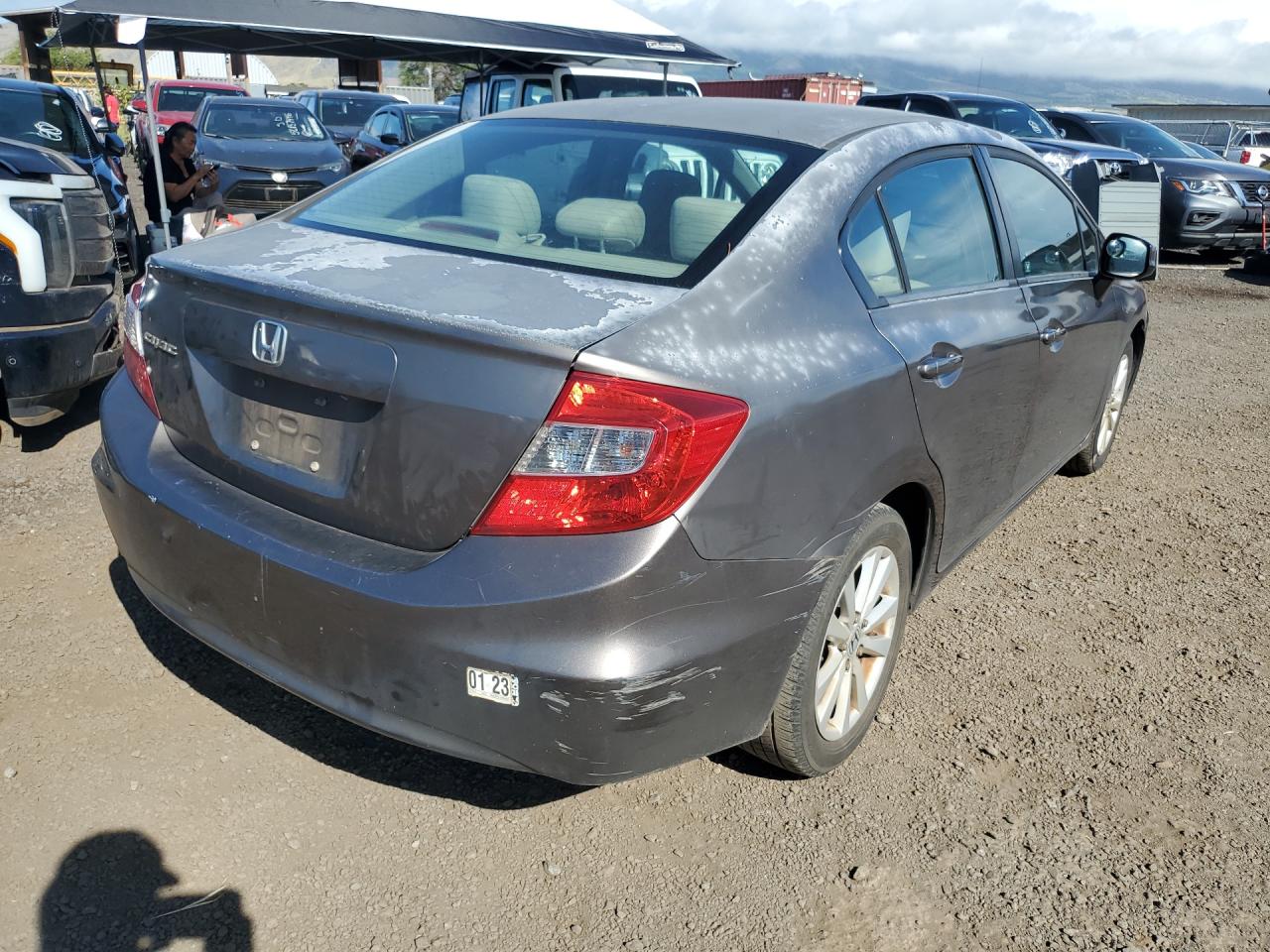 2012 Honda Civic Ex Серый vin: 2HGFB2F81CH594449 Damage: Right Qtr Panel, Oxidized, > 12 Inches