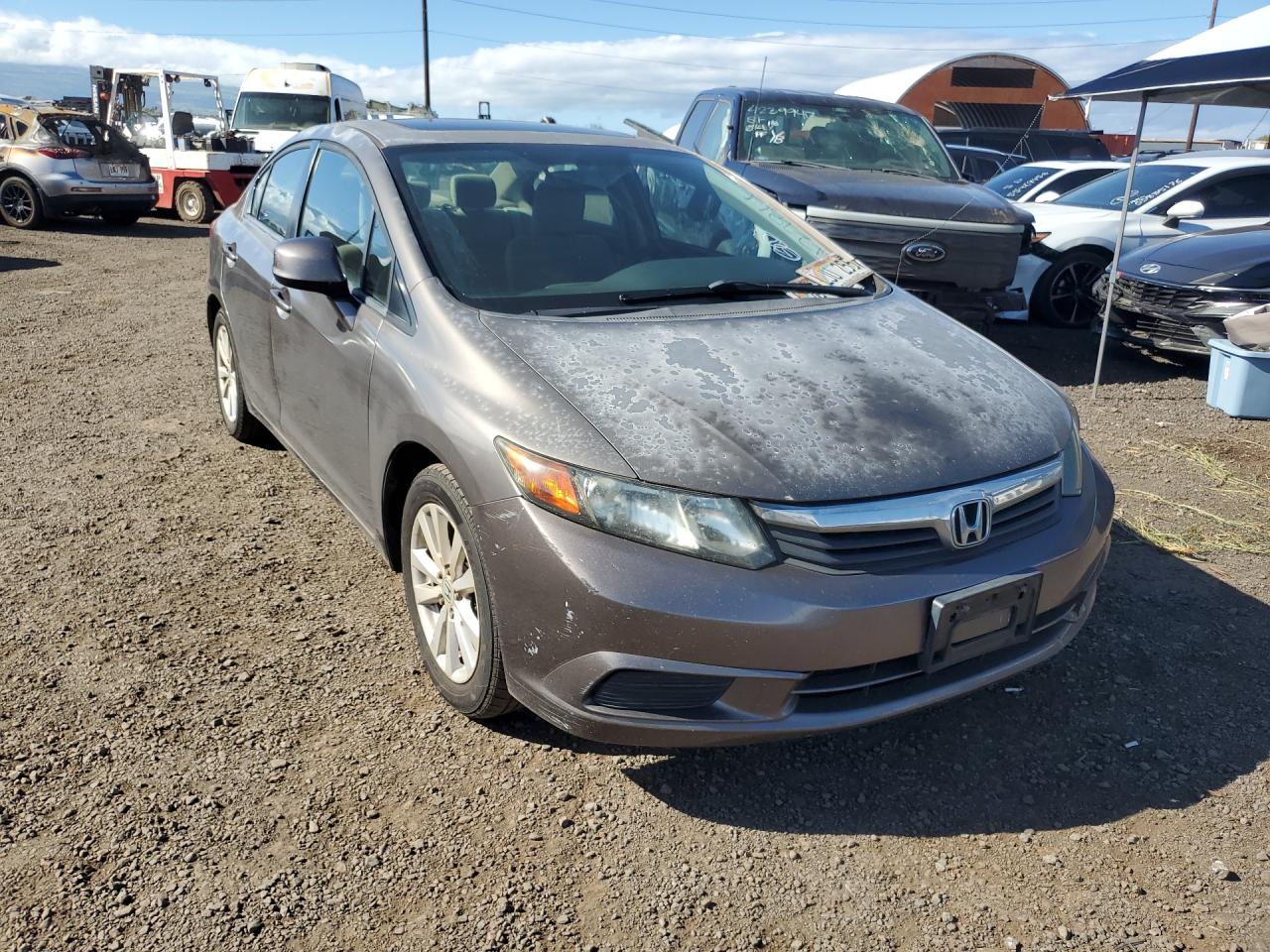 2012 Honda Civic Ex Серый vin: 2HGFB2F81CH594449 Damage: Hood, Oxidized, > 12 Inches