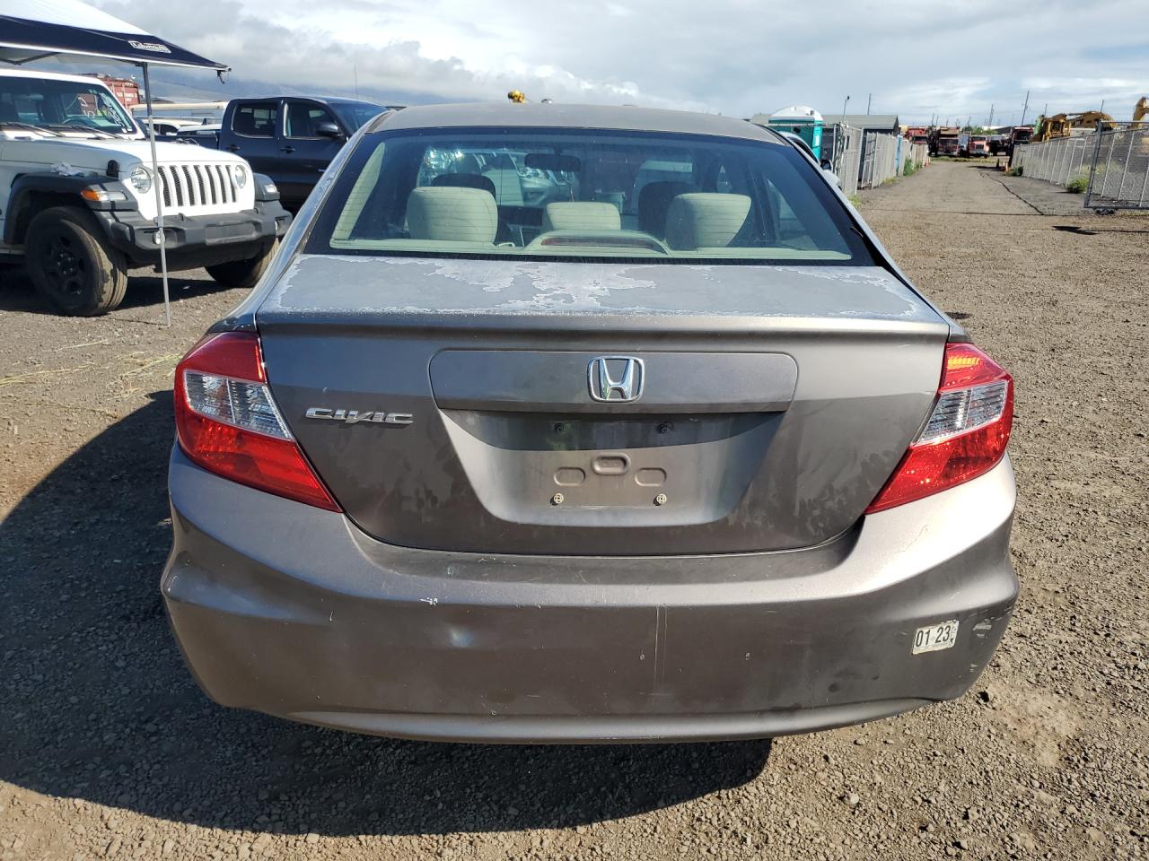 2012 Honda Civic Ex Серый vin: 2HGFB2F81CH594449 Damage: Deck Lid, Oxidized, > 12 Inches