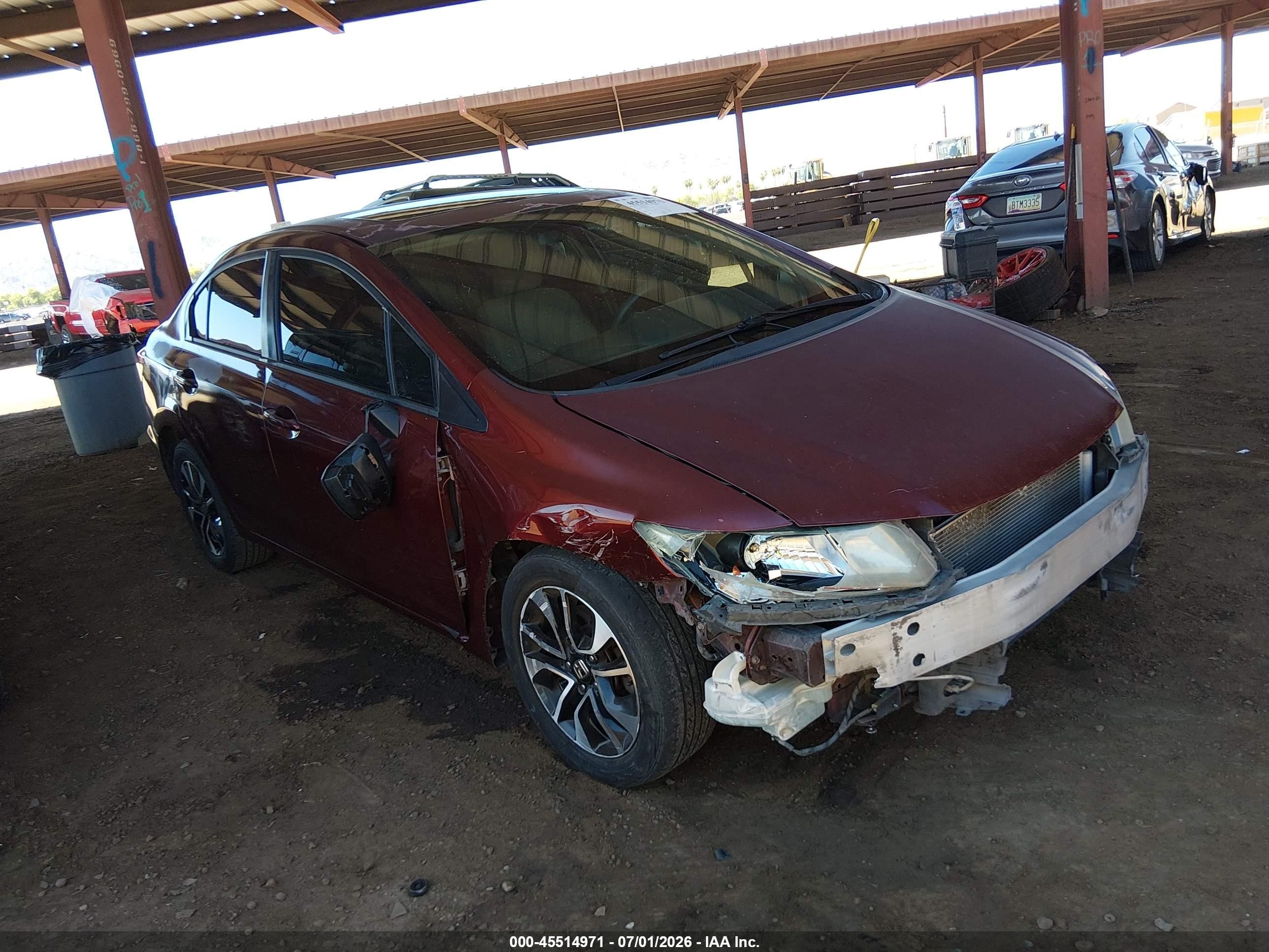 2013 Honda Civic Ex Maroon vin: 2HGFB2F81DH510941