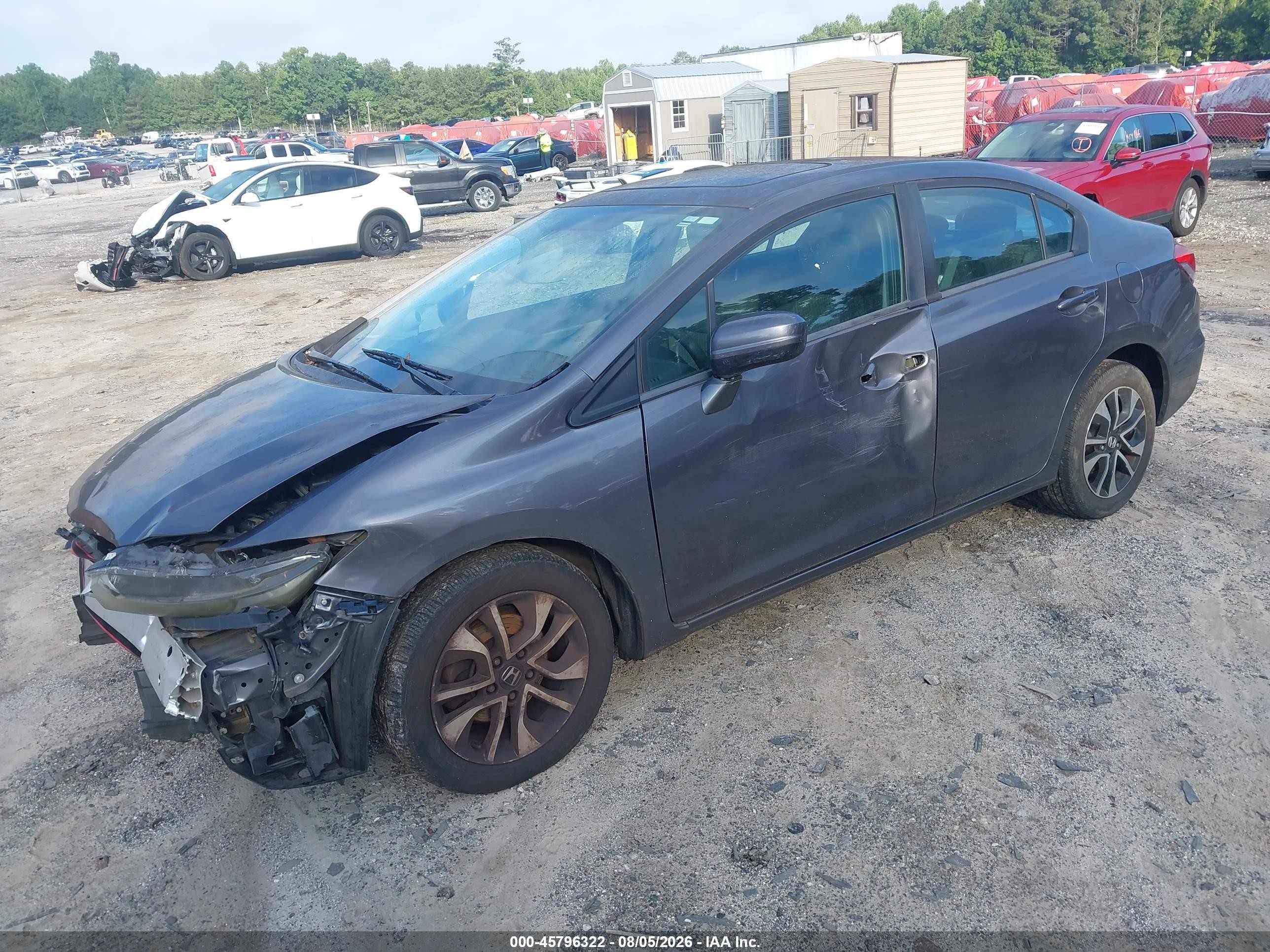 2014 Honda Civic Ex Gray vin: 2HGFB2F81EH554598