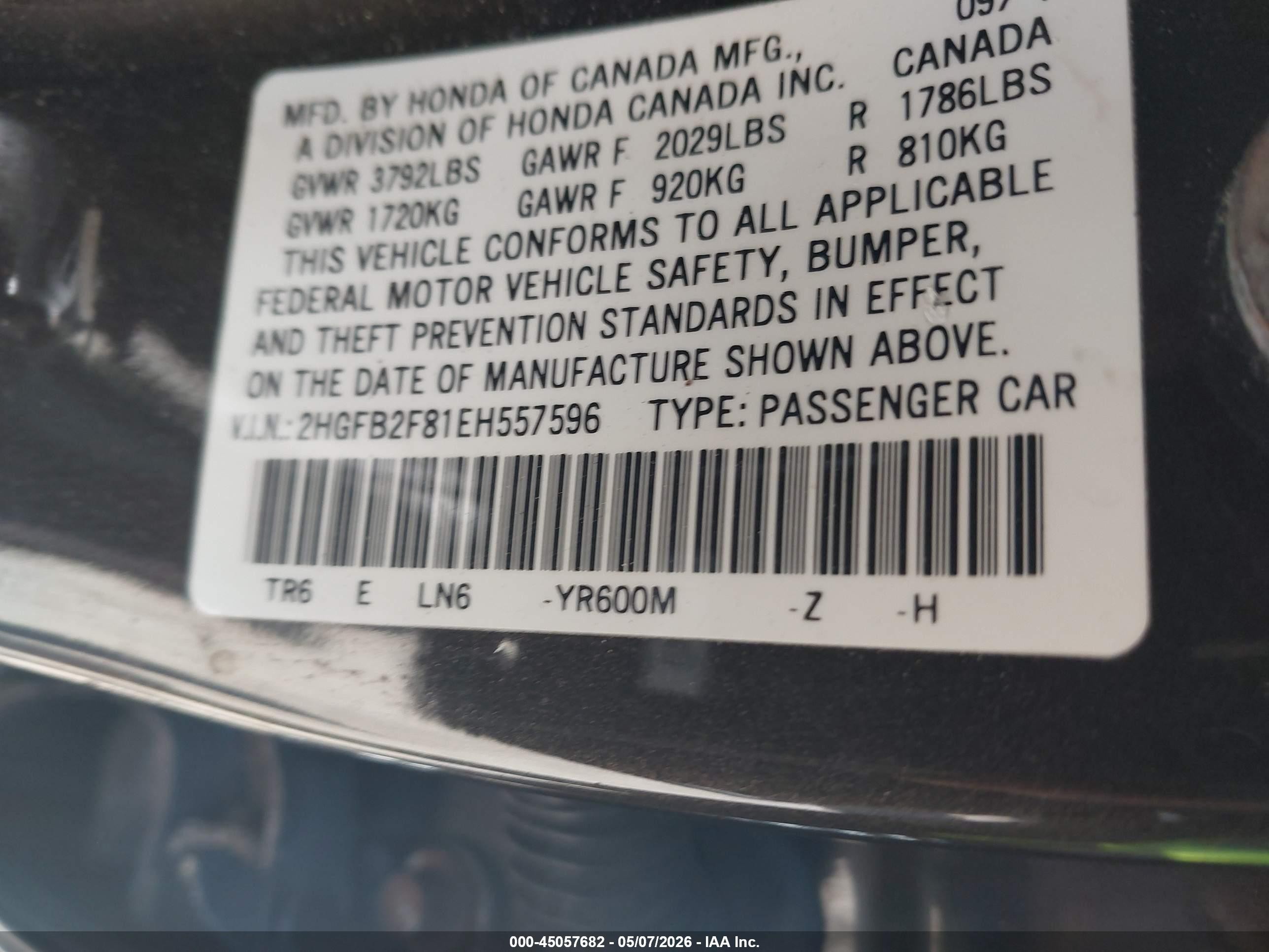 2014 Honda Civic Ex Black vin: 2HGFB2F81EH557596