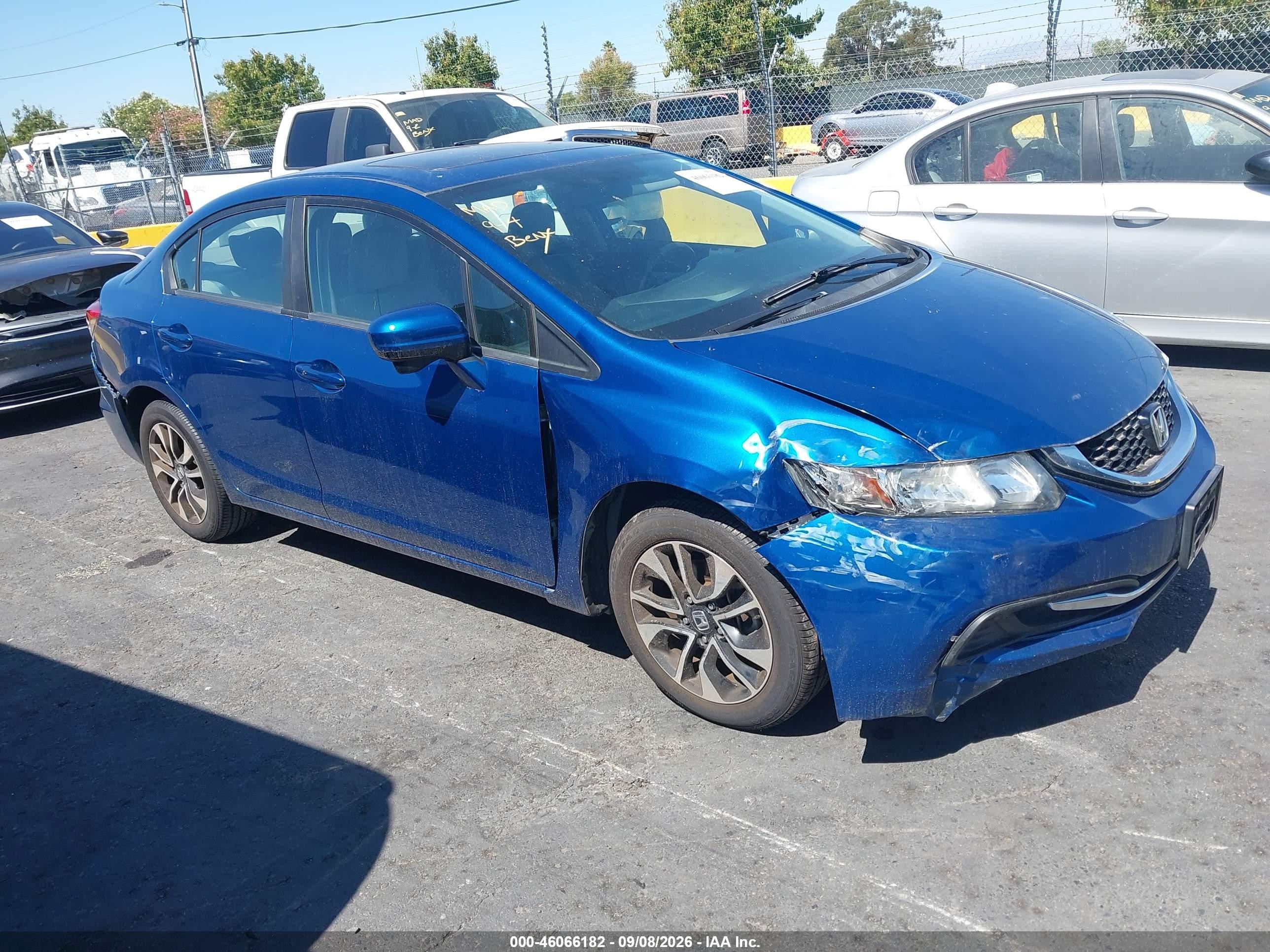 2015 Honda Civic Ex Blue vin: 2HGFB2F81FH554036
