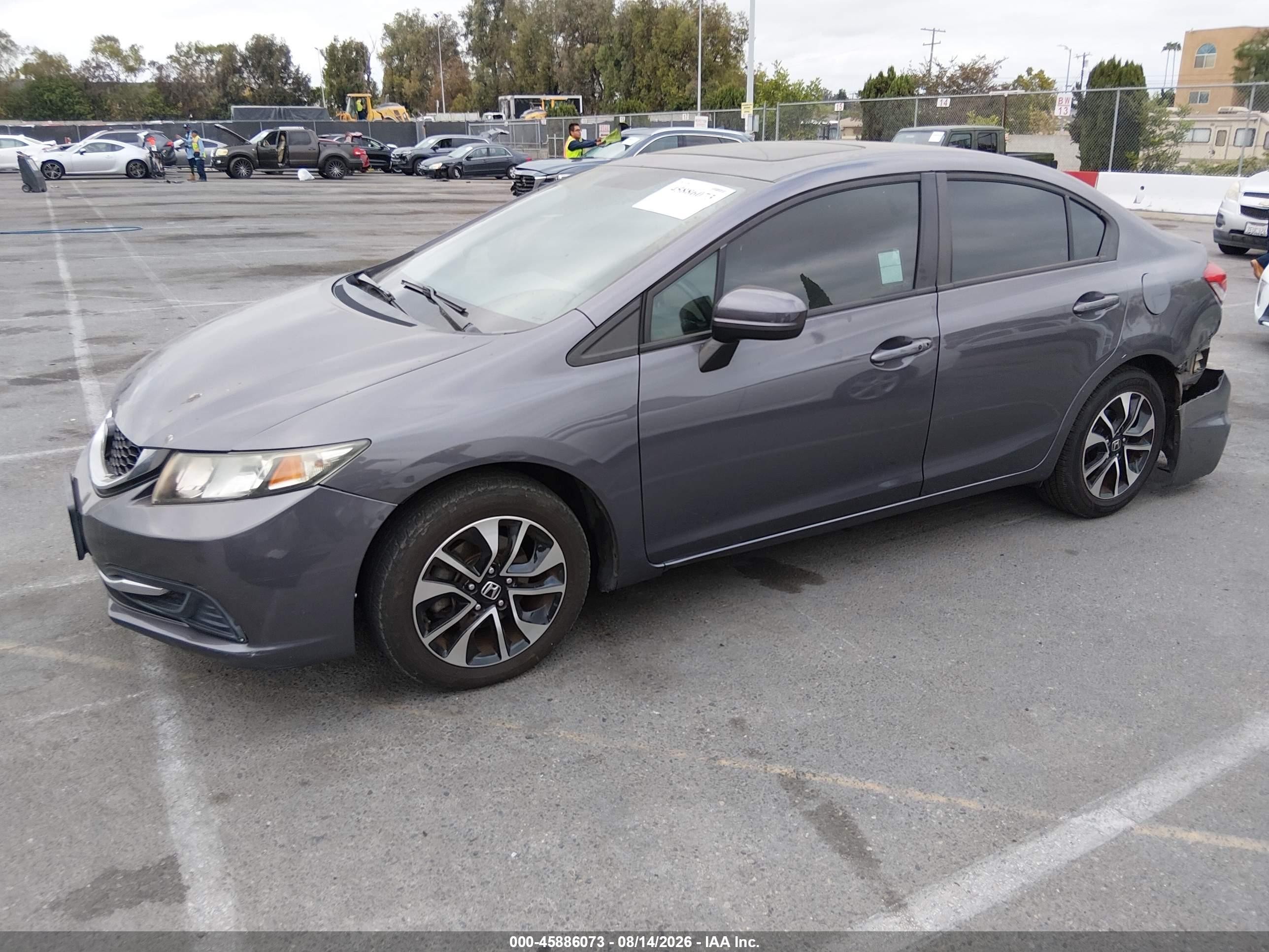 2015 Honda Civic Ex Gray vin: 2HGFB2F81FH563206
