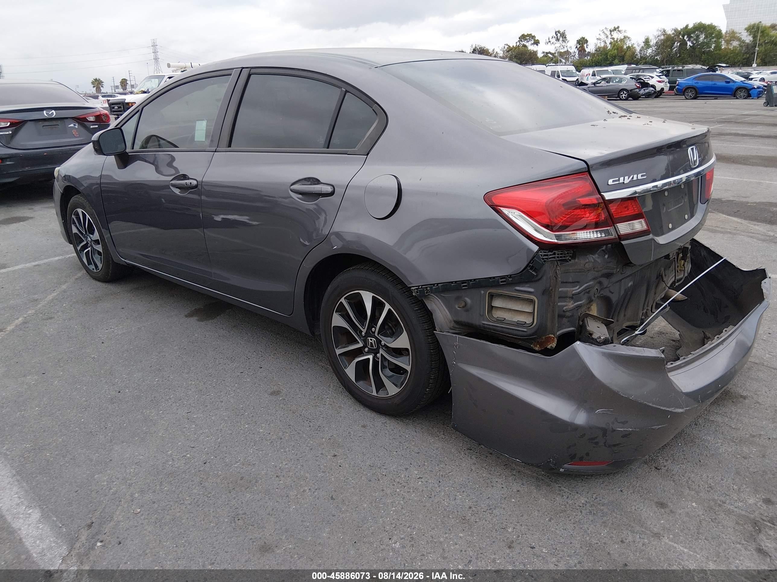 2015 Honda Civic Ex Gray vin: 2HGFB2F81FH563206