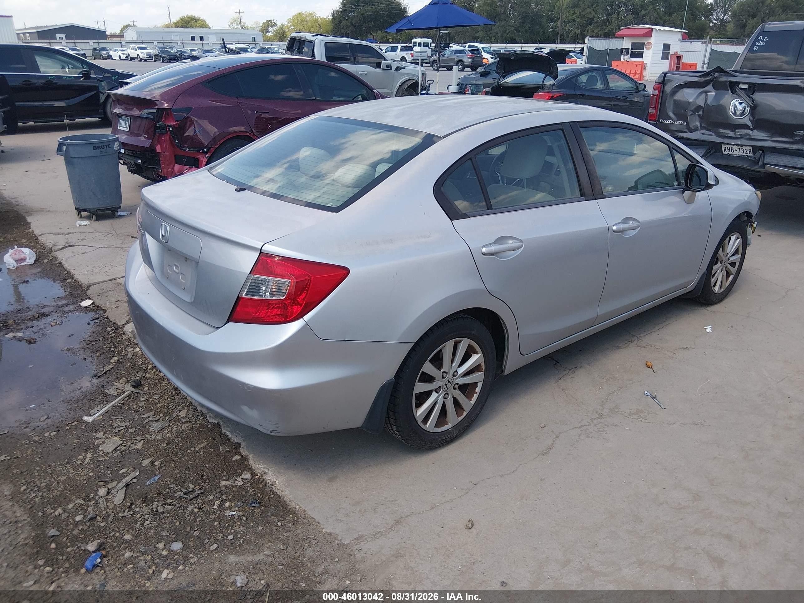 2012 Honda Civic Ex Silver vin: 2HGFB2F82CH312769