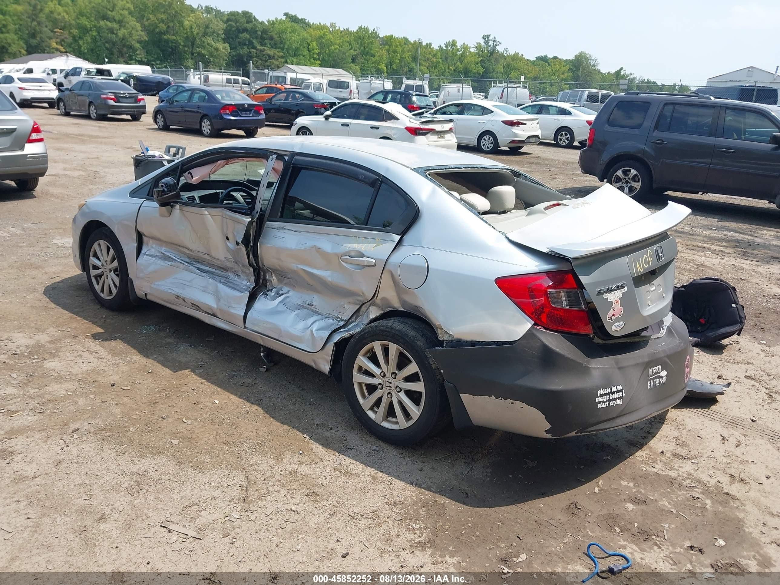 2012 Honda Civic Ex Silver vin: 2HGFB2F82CH319186