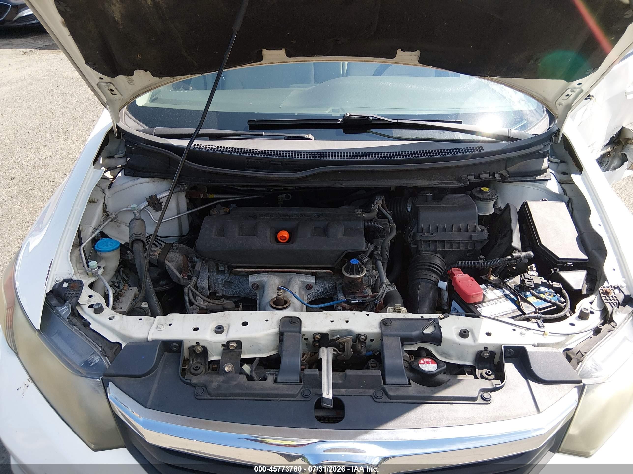 2012 Honda Civic Ex White vin: 2HGFB2F82CH327305