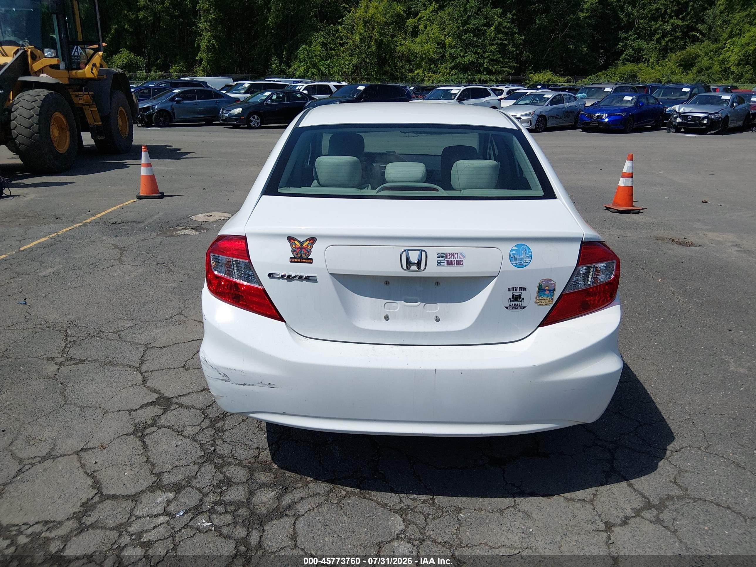 2012 Honda Civic Ex White vin: 2HGFB2F82CH327305