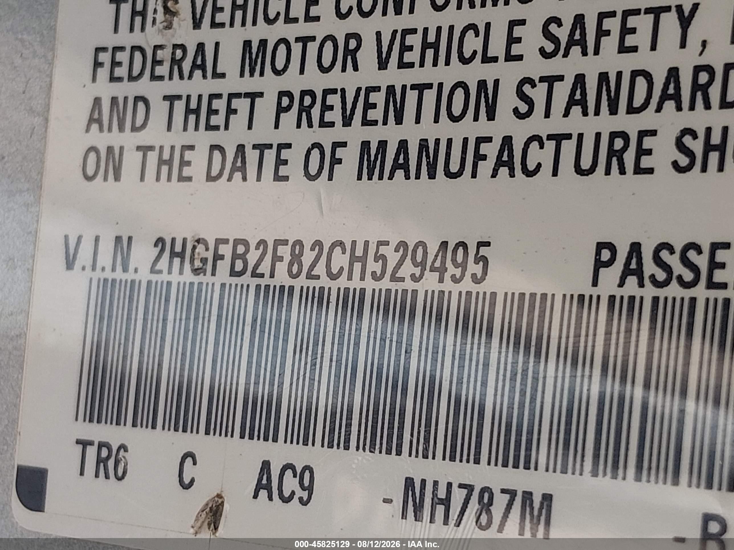 2012 Honda Civic Ex Blue vin: 2HGFB2F82CH529495