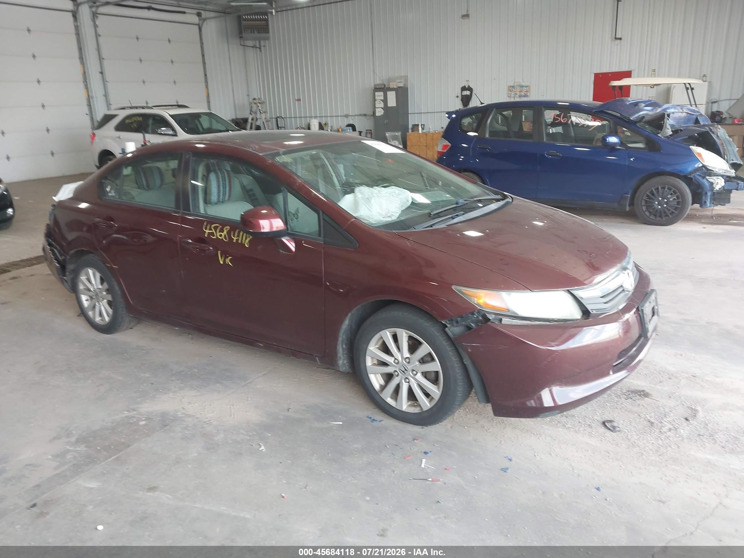 2012 Honda Civic Ex Красный vin: 2HGFB2F82CH536169