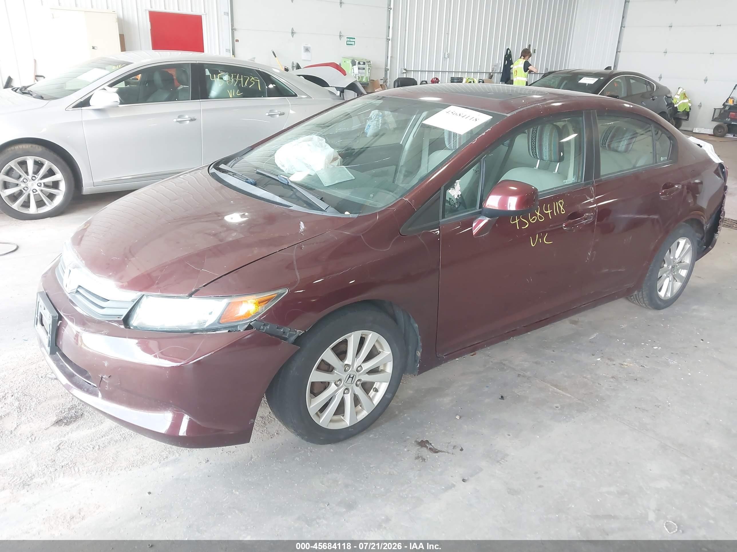 2012 Honda Civic Ex Red vin: 2HGFB2F82CH536169