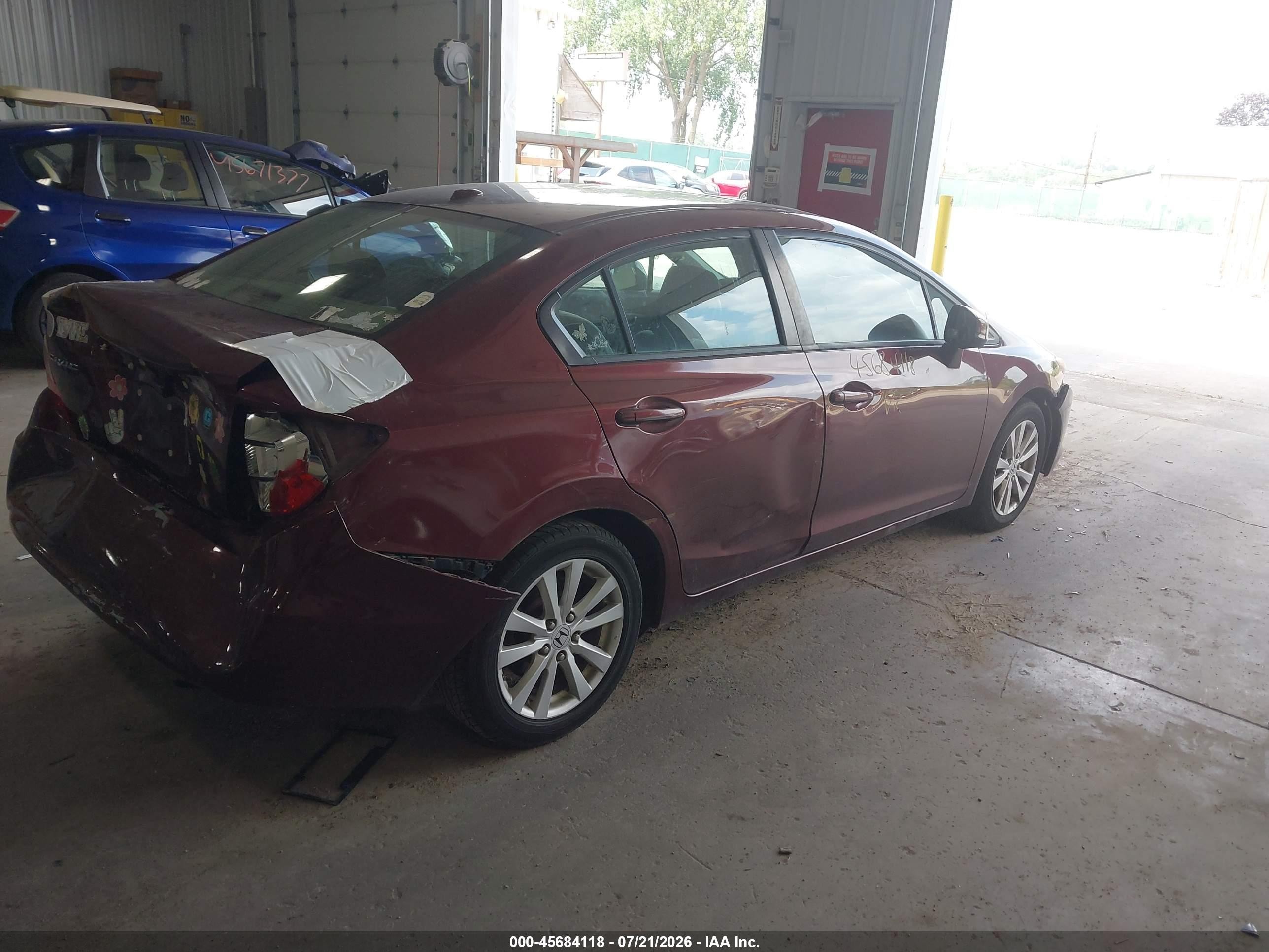 2012 Honda Civic Ex Red vin: 2HGFB2F82CH536169