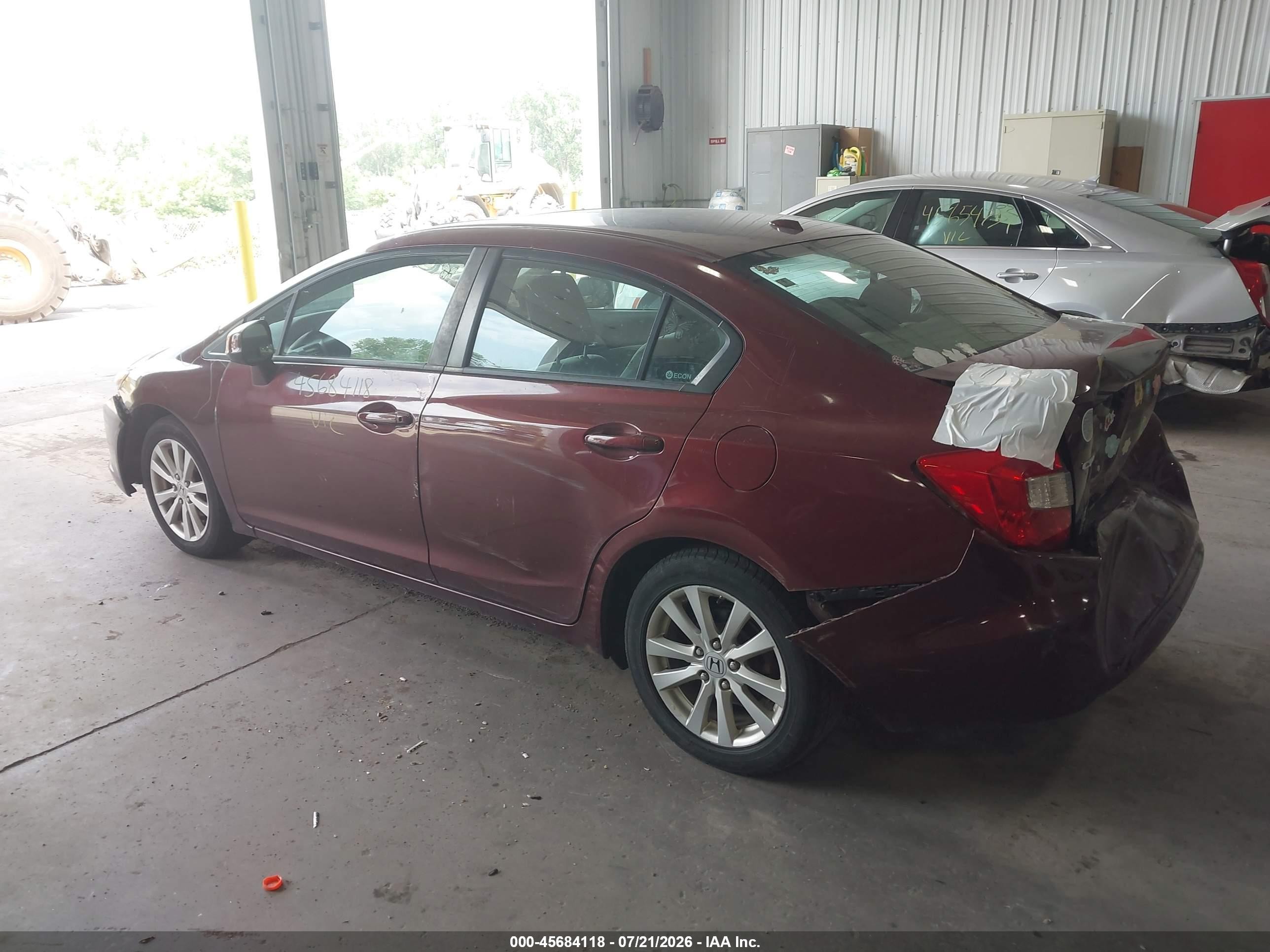 2012 Honda Civic Ex Red vin: 2HGFB2F82CH536169