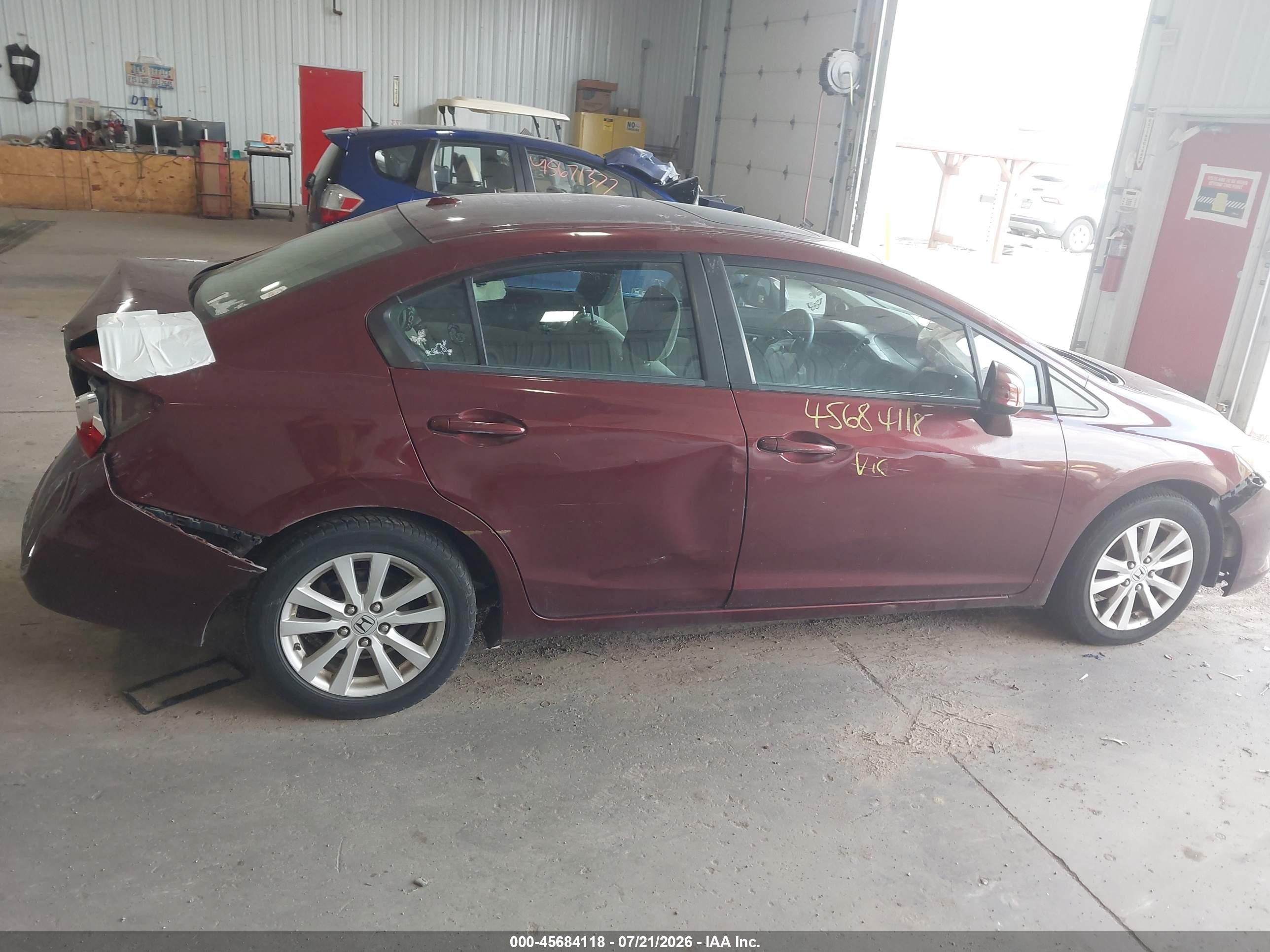 2012 Honda Civic Ex Red vin: 2HGFB2F82CH536169